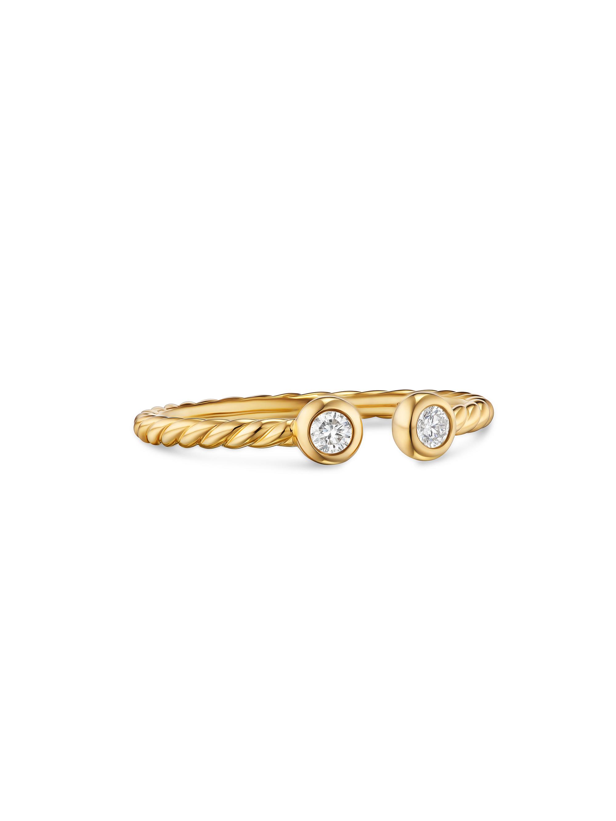 David Yurman Women's Petite Modern Renaissance Open Round Ring in 18K Yellow Gold - Diamond