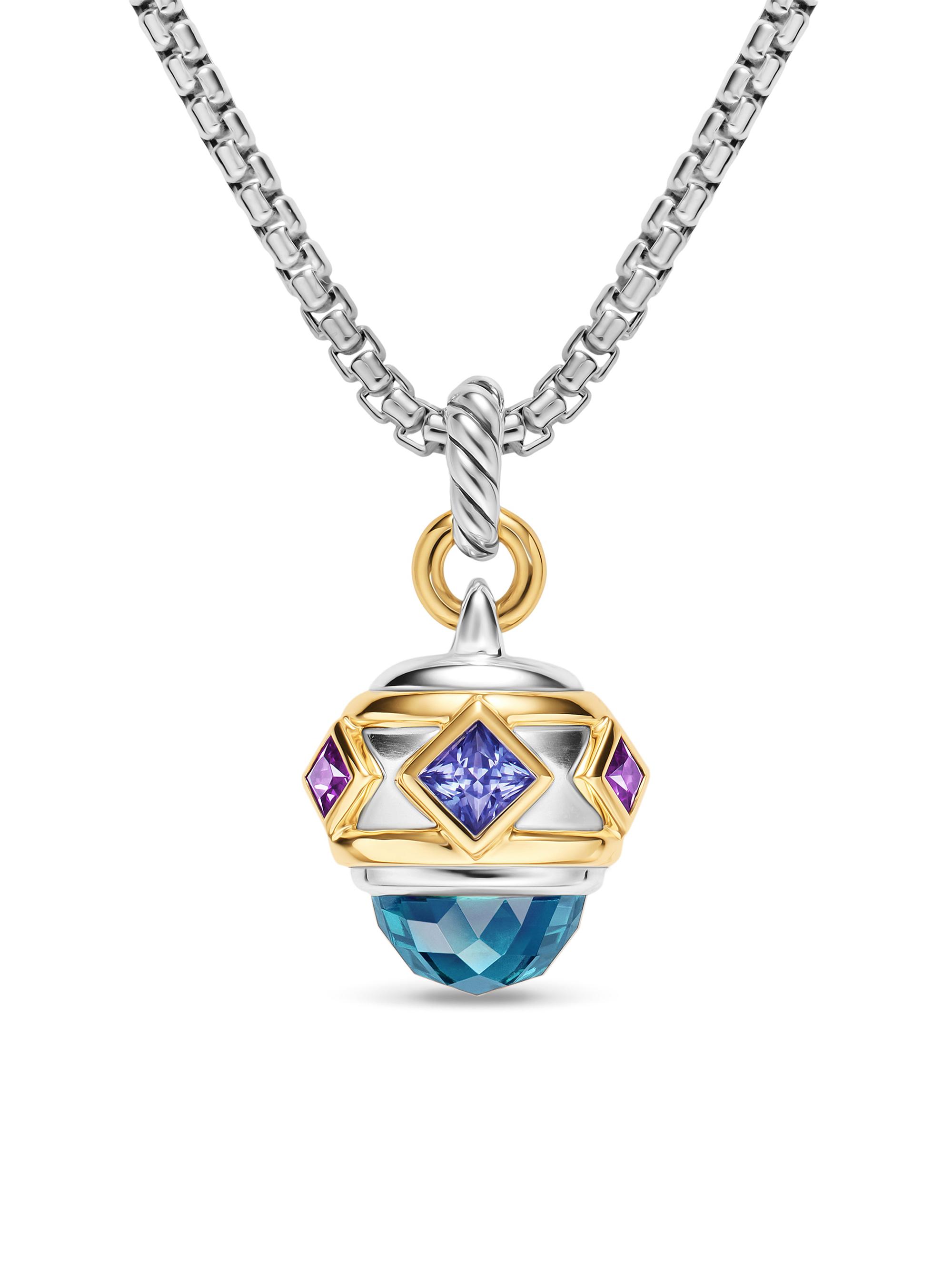 David Yurman Women's Renaissance Amulet in Sterling Silver - Hampton Blue Topaz