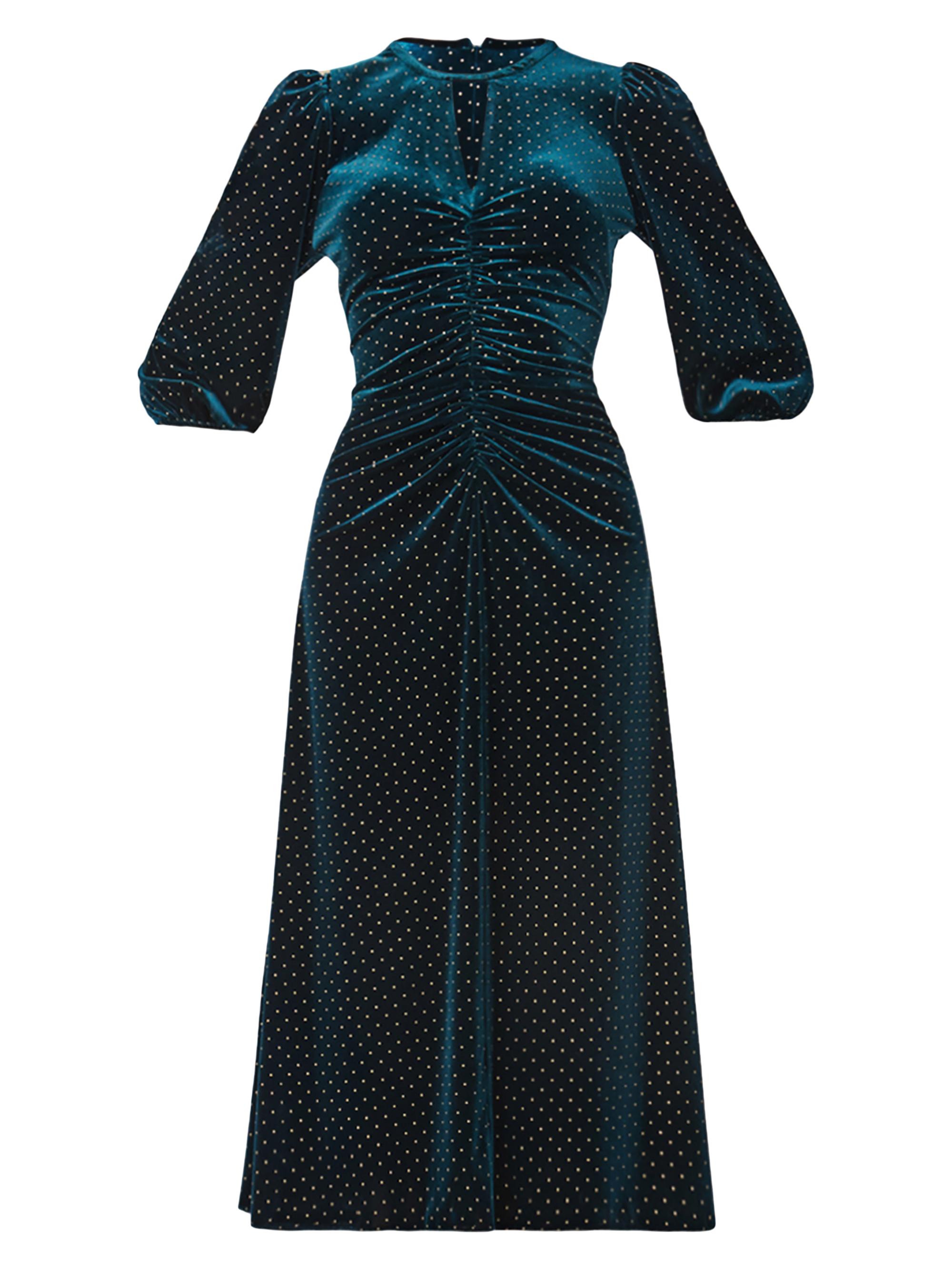 Shoshanna Women's Luna Velvet Midi-Dress - Emerald