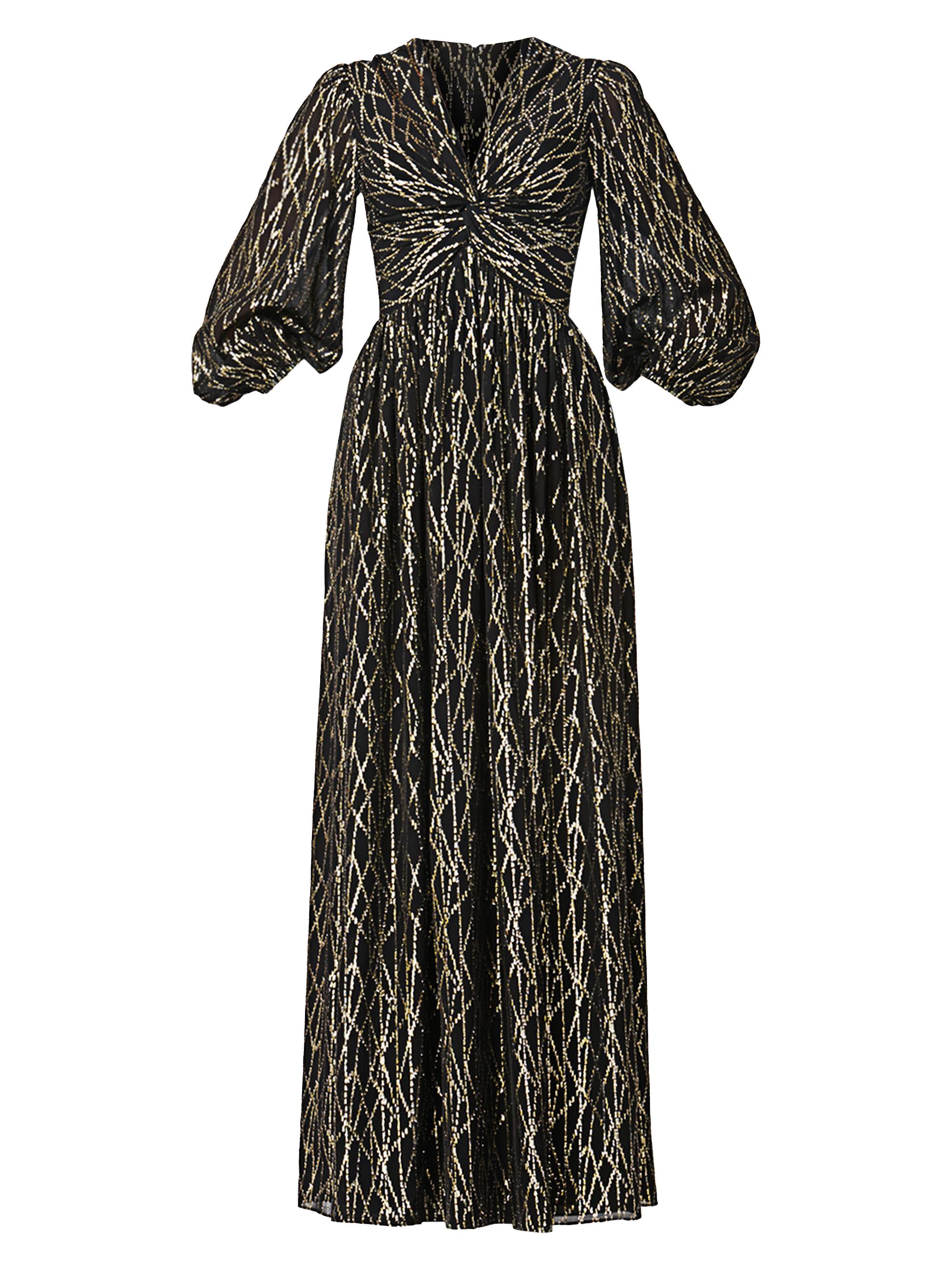 Shoshanna Women's Rosalie Metallic Maxi Dress - Jet Gold