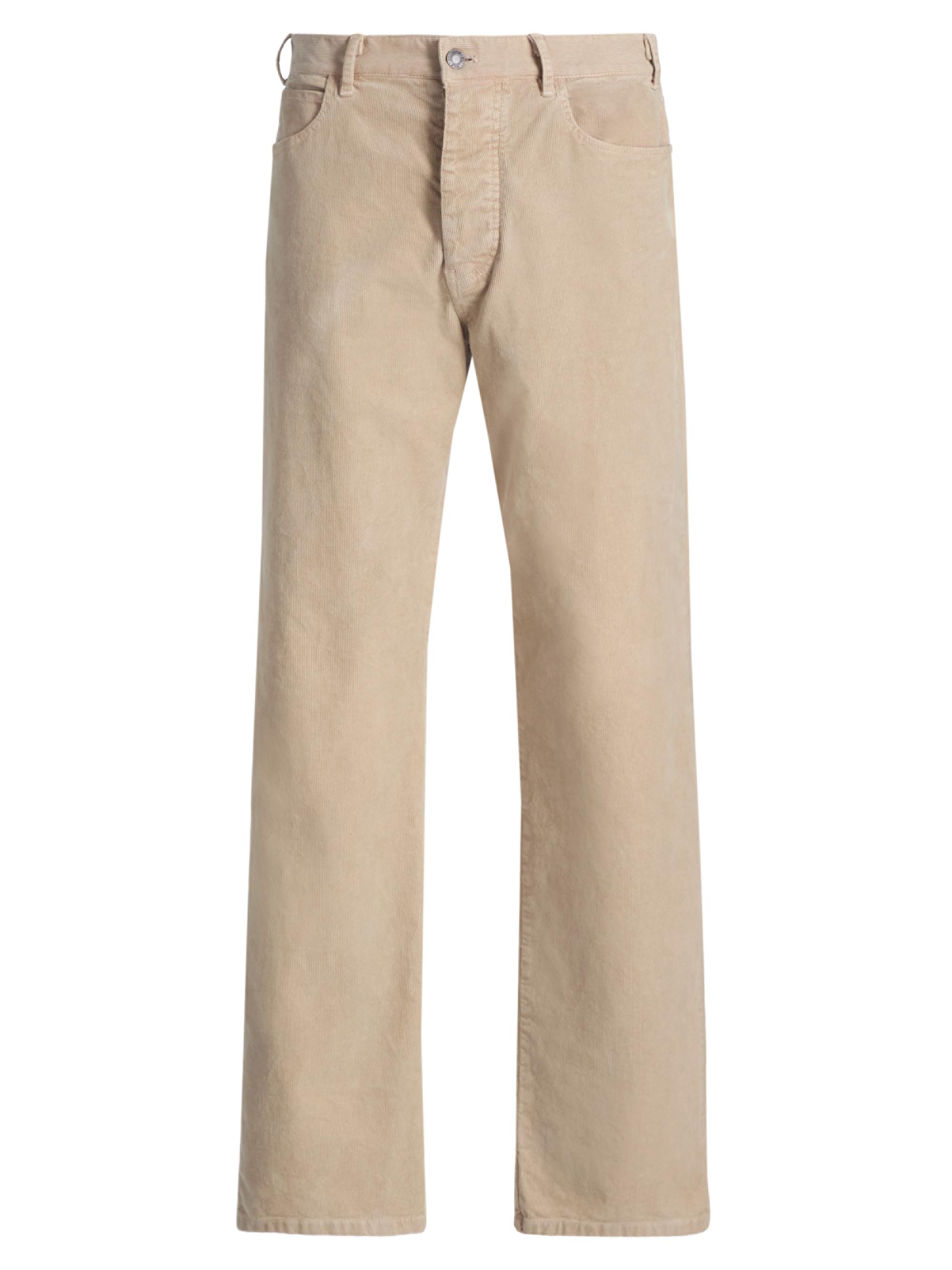 Nili Lotan Men's Billie Corduroy High-Rise Pants - Marble