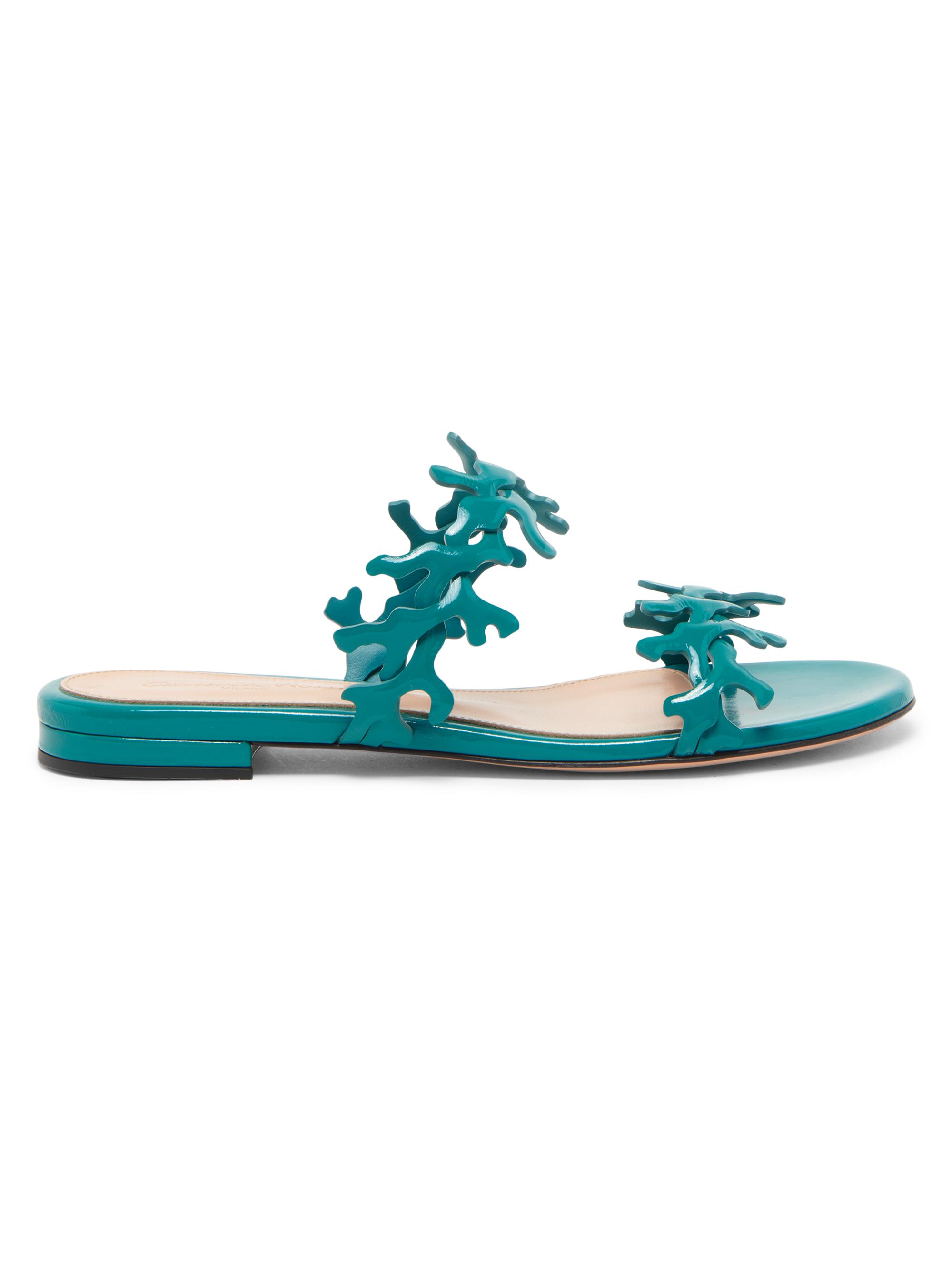 Gianvito Rossi Women's Nuit Patent Leather Sandals - Teal