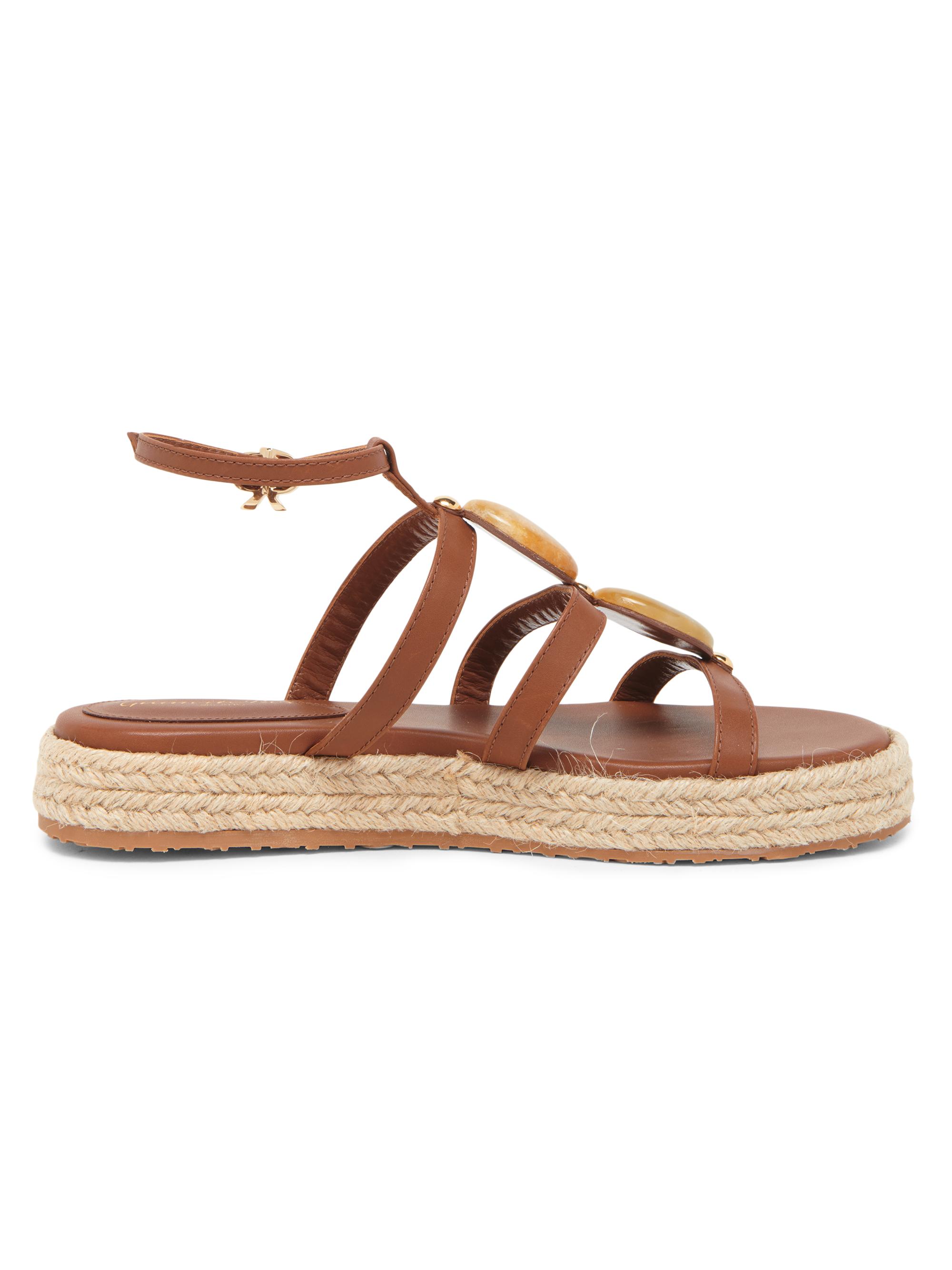 Gianvito Rossi Women's Corda 25MM Embellished Leather Platform Sandals - Cuoio Naturale