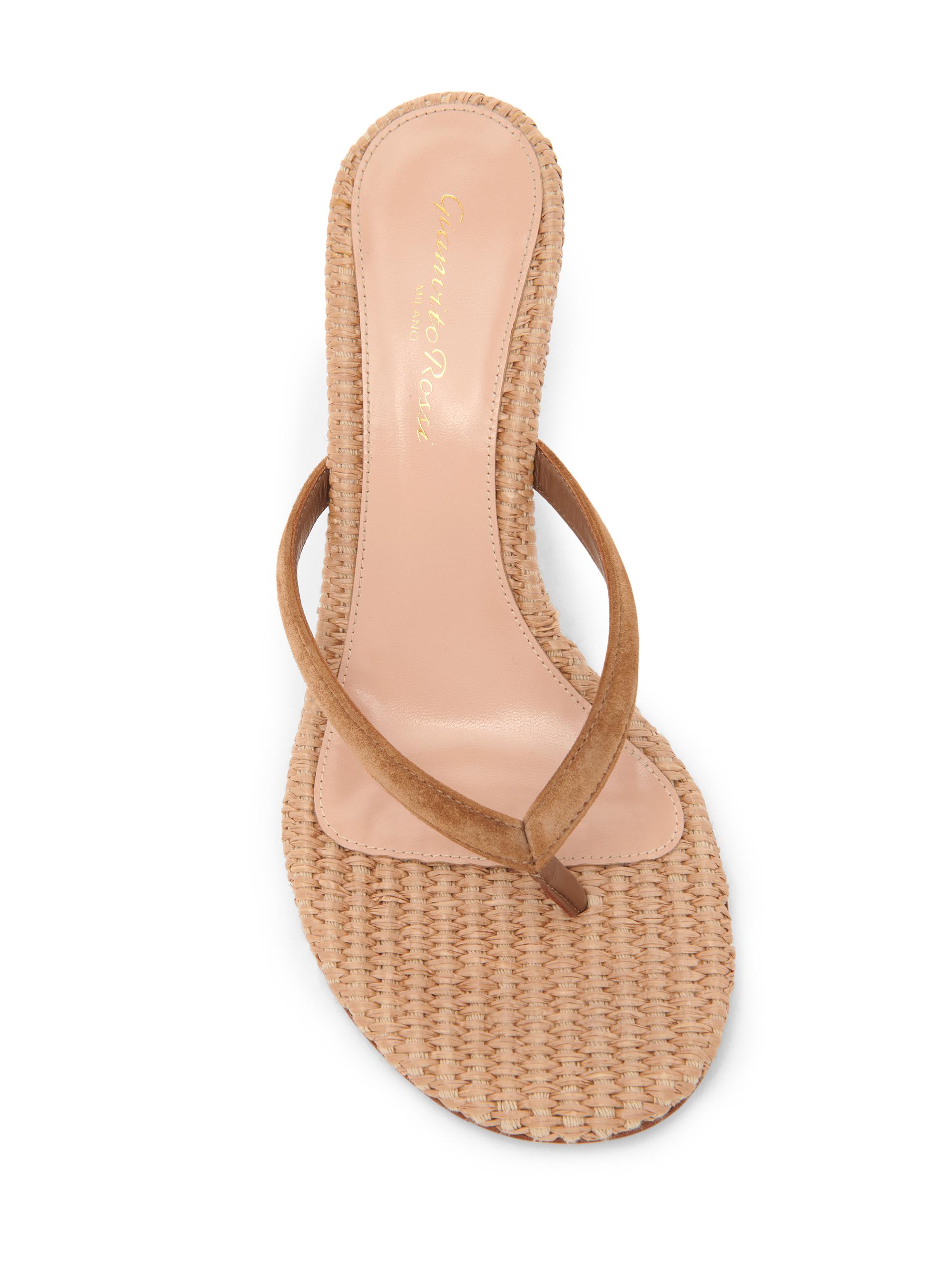 【美品】定番 人気Gianvito Rossi GIANVITO70 36 春夏 Gianvito Rossi Calypso 70MM Suede & Raffia Sandals | Saks Fifth Avenue