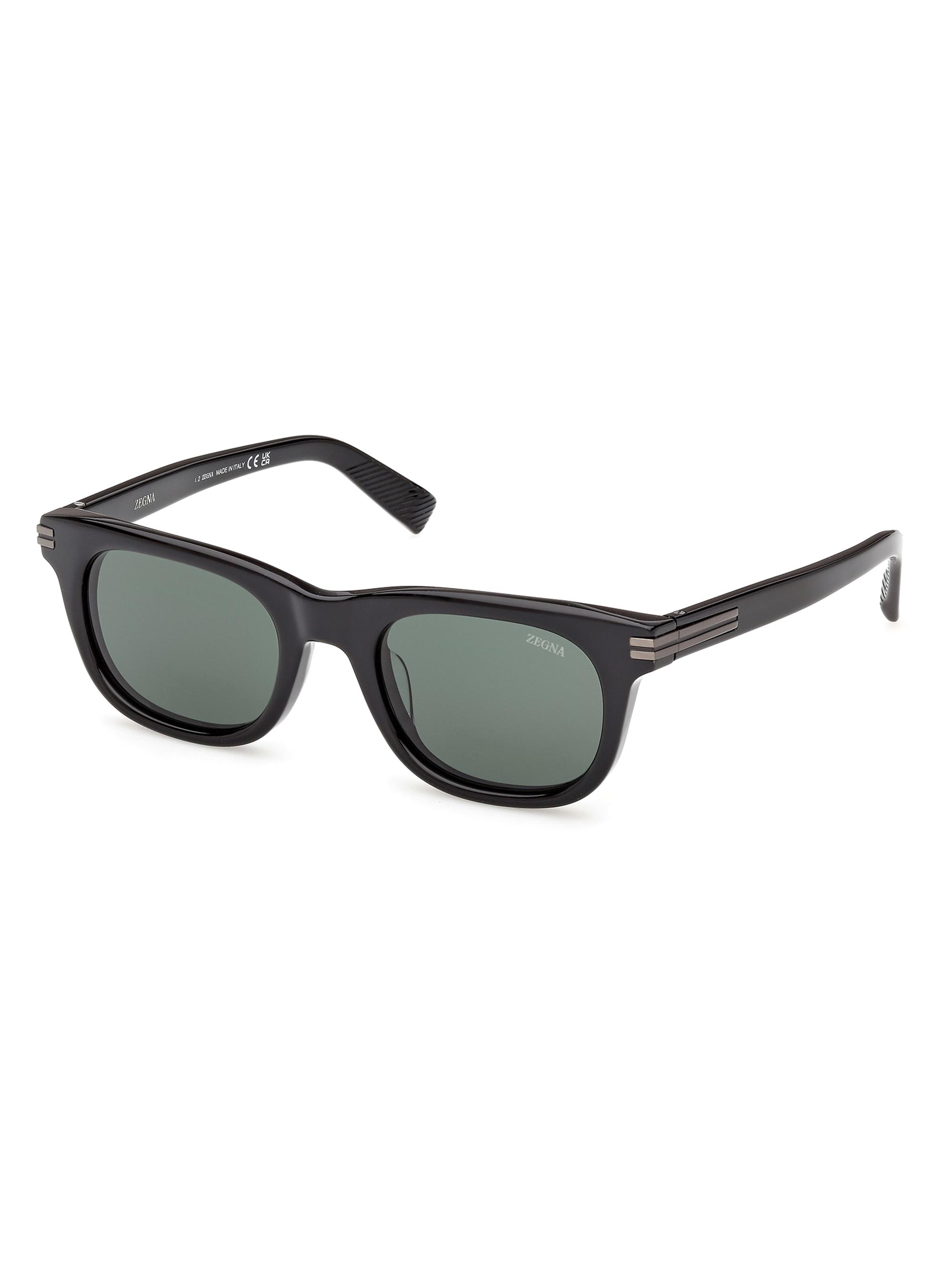 ZEGNA Men's 54MM Square Sunglasses - Black Dark Green