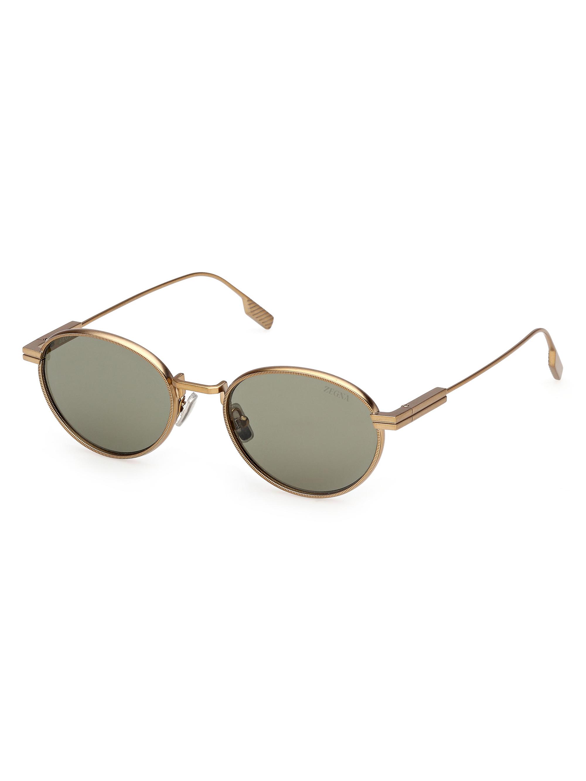 ZEGNA Men's 52MM Round Sunglasses - Palladium Green