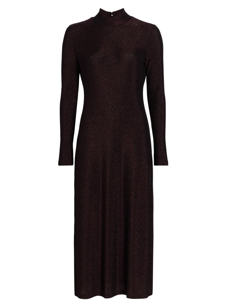 Johnny Was Women's Jewell Metallic Knit Open-back Midi-dress In Brown
