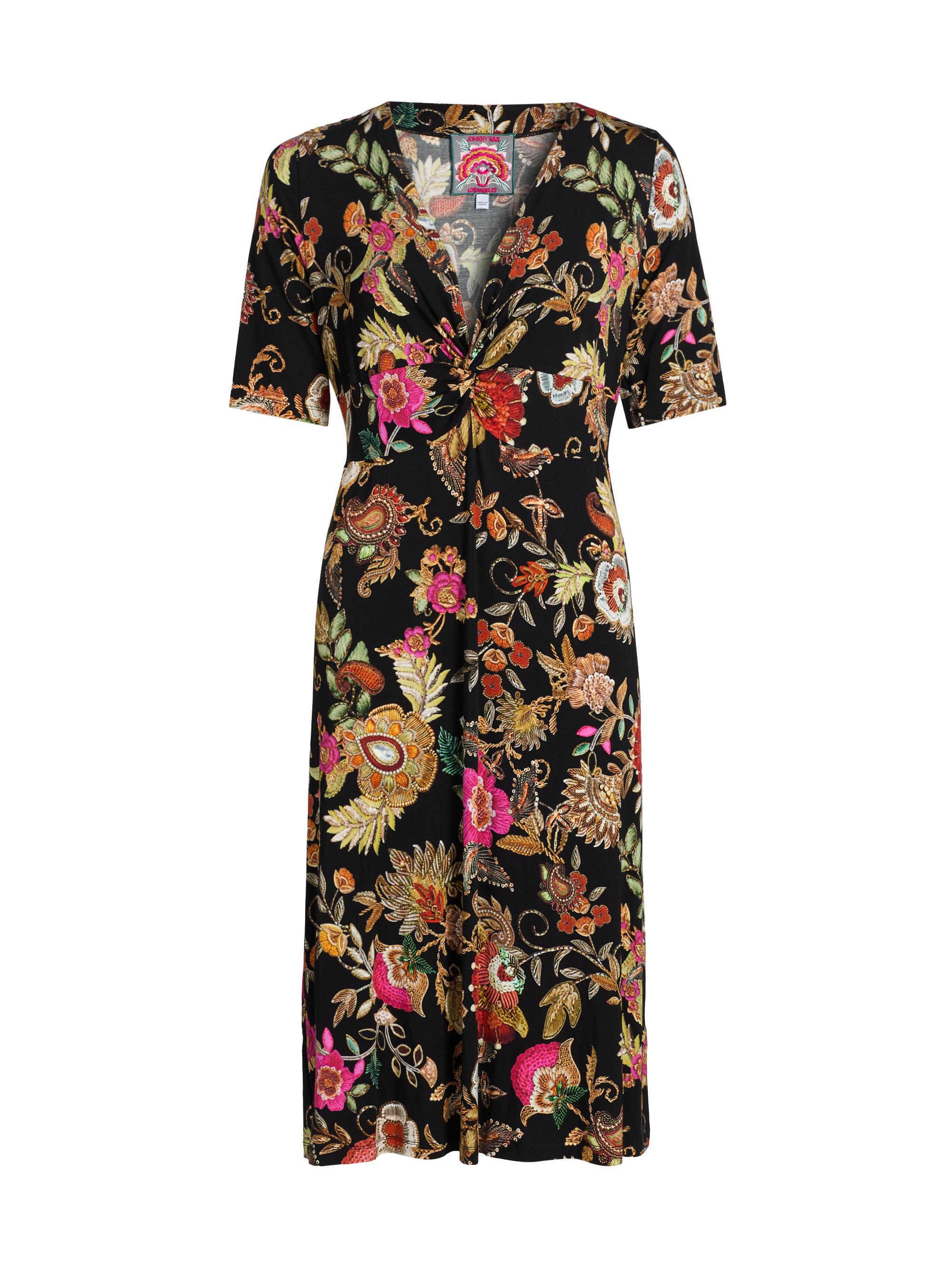 Johnny Was Women's Janie Favorite Floral Twist-Front Midi-Dress - Lowri Black