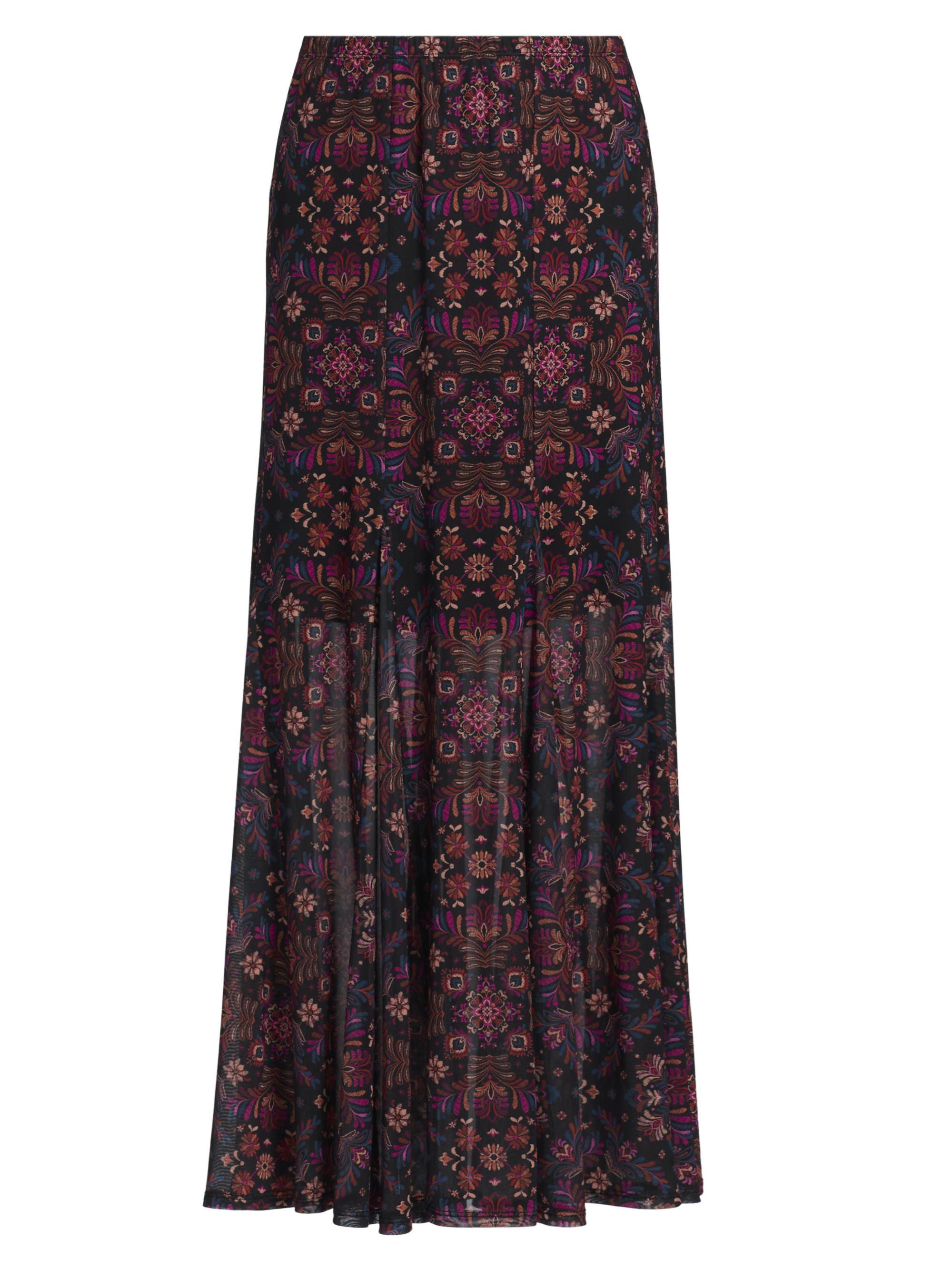 Johnny Was Women's Brandi Floral Mesh Gored Maxi Skirt - Brandi
