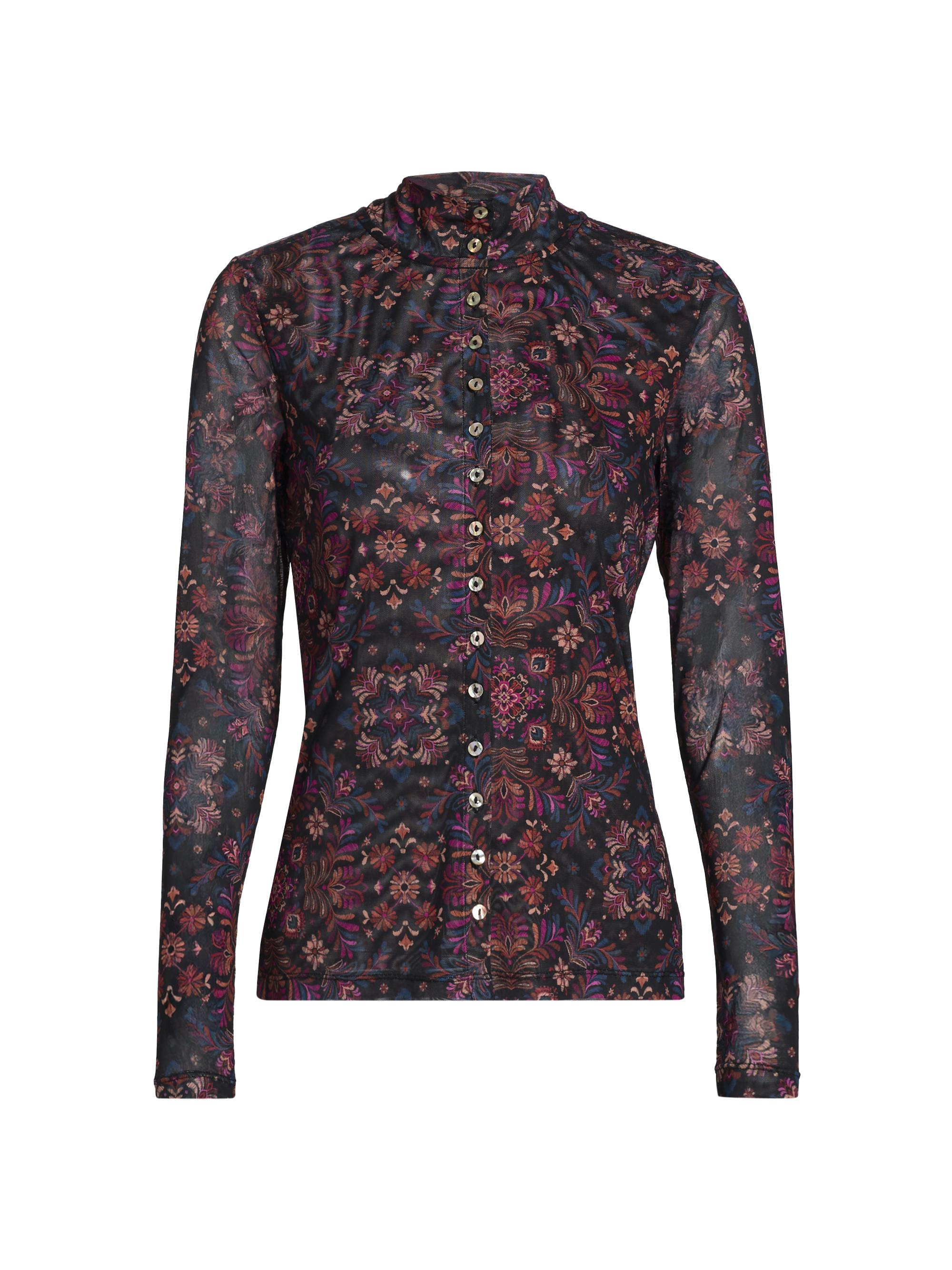 Johnny Was Women's Brandi Floral Mesh Long-Sleeve Top - Brandi