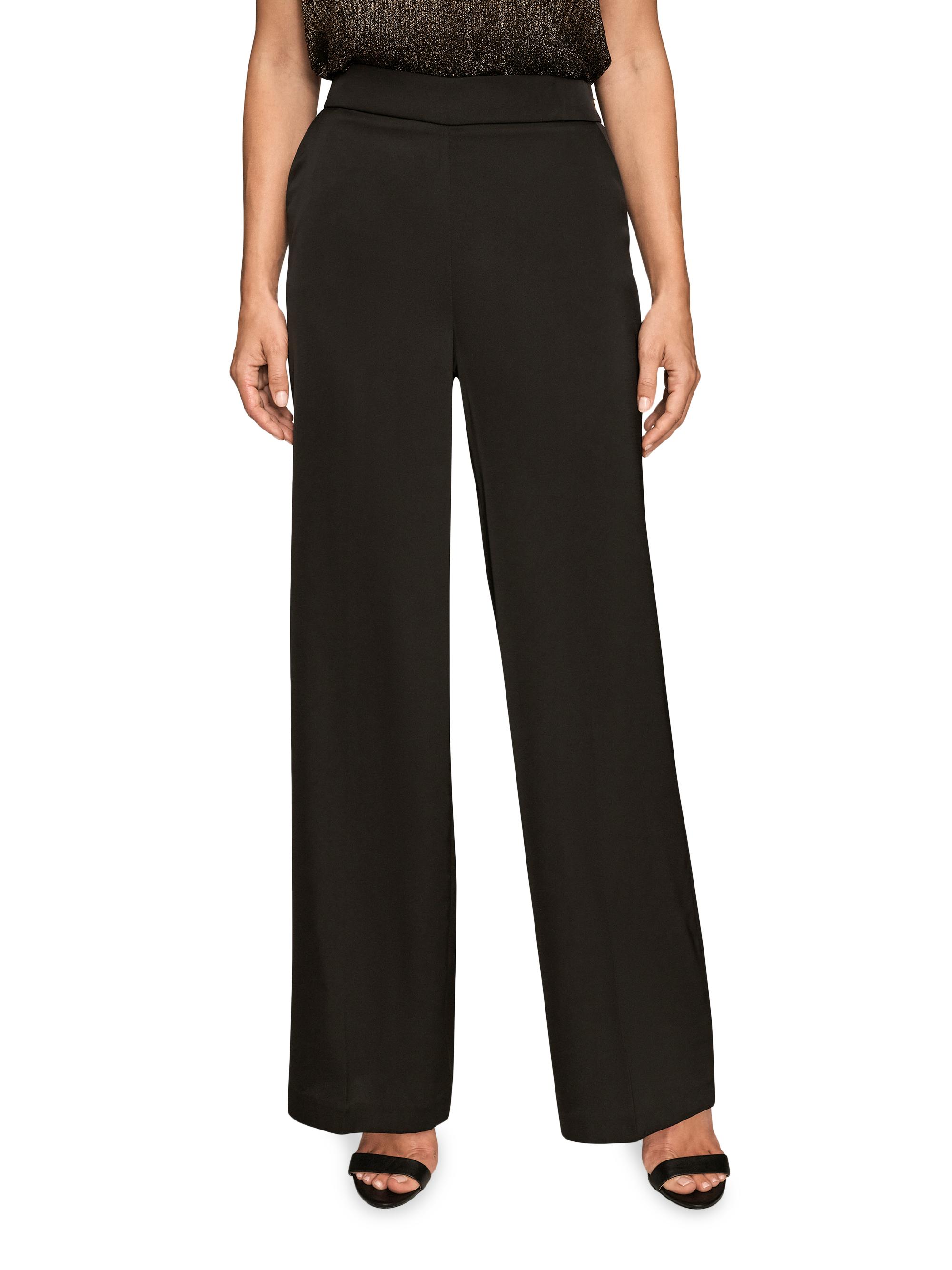 Donna Karan New York Women's October Charmeuse Wide-Leg Pants - Black