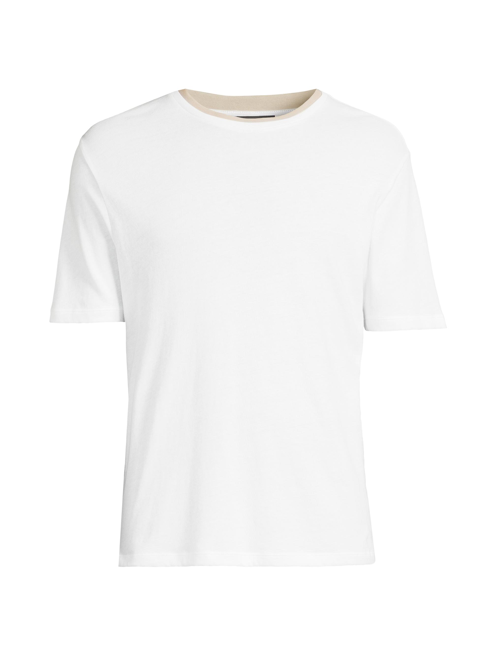 Vince Men's Relaxed Double-Collar Crewneck T-Shirt - Optic White