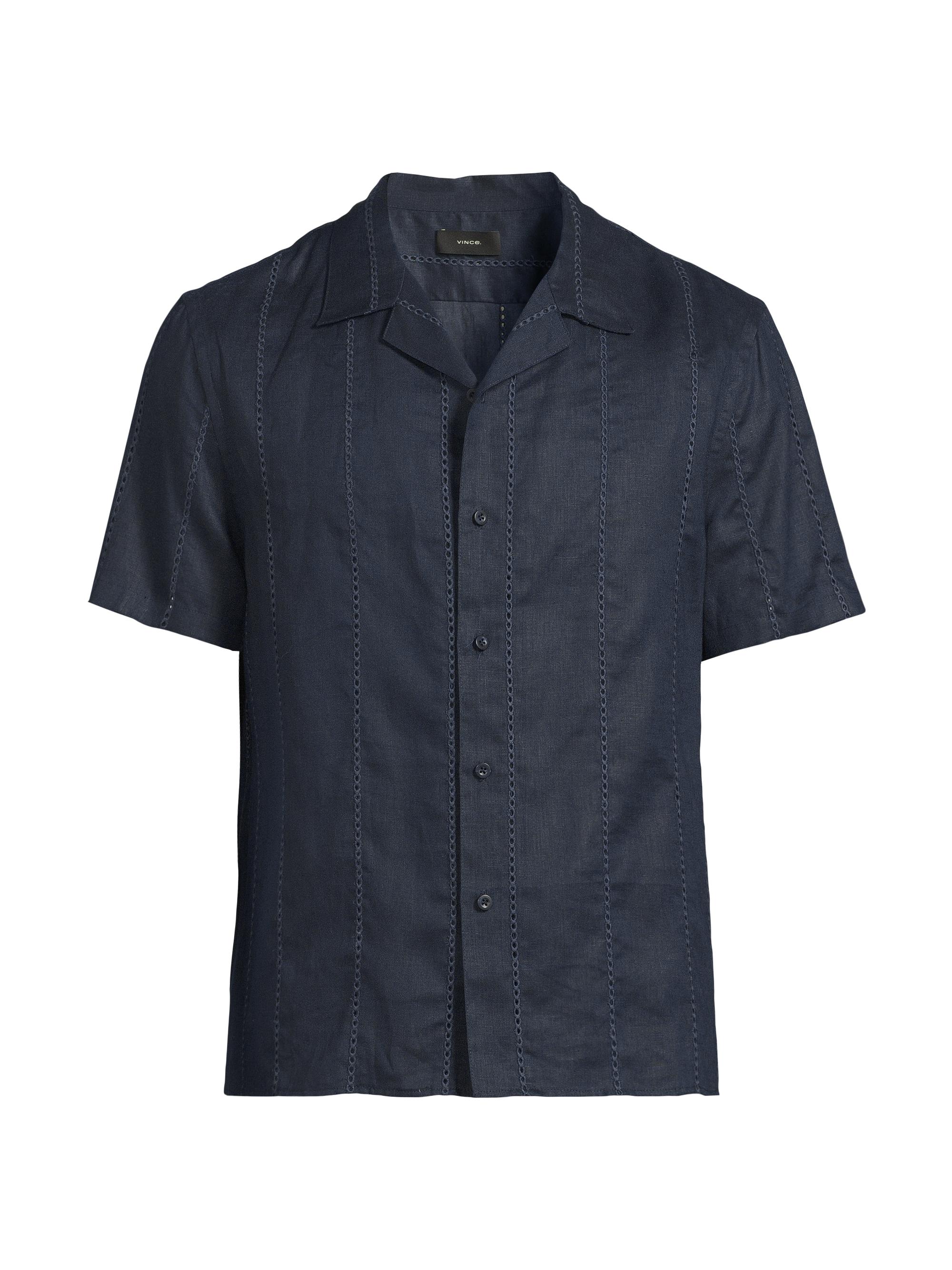 Amiri Arts District Camp Faux Leather Short-Sleeve Shirt | Saks