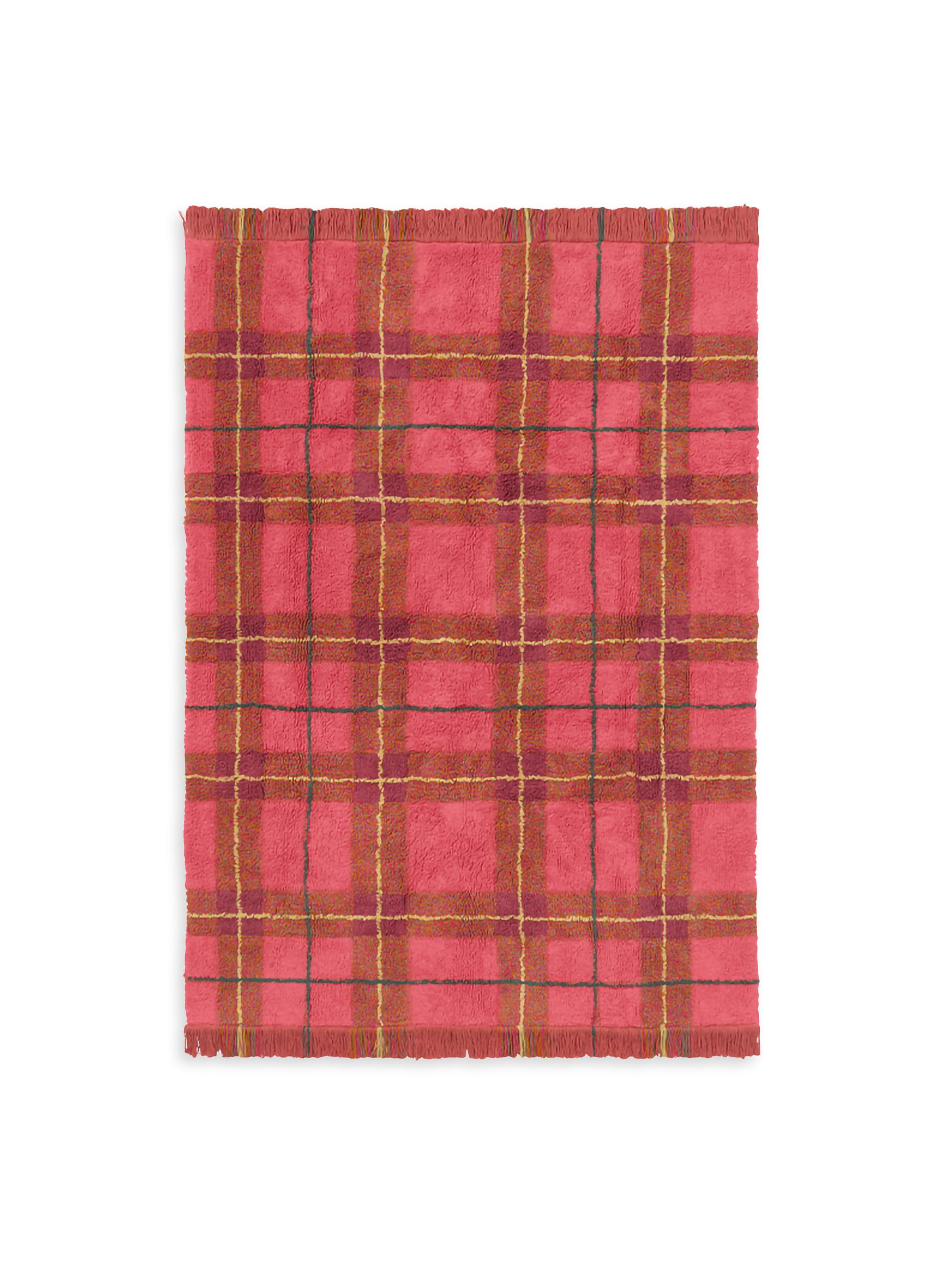 Lorena Canals Washable Tartan Rug - Vintage Red Medium