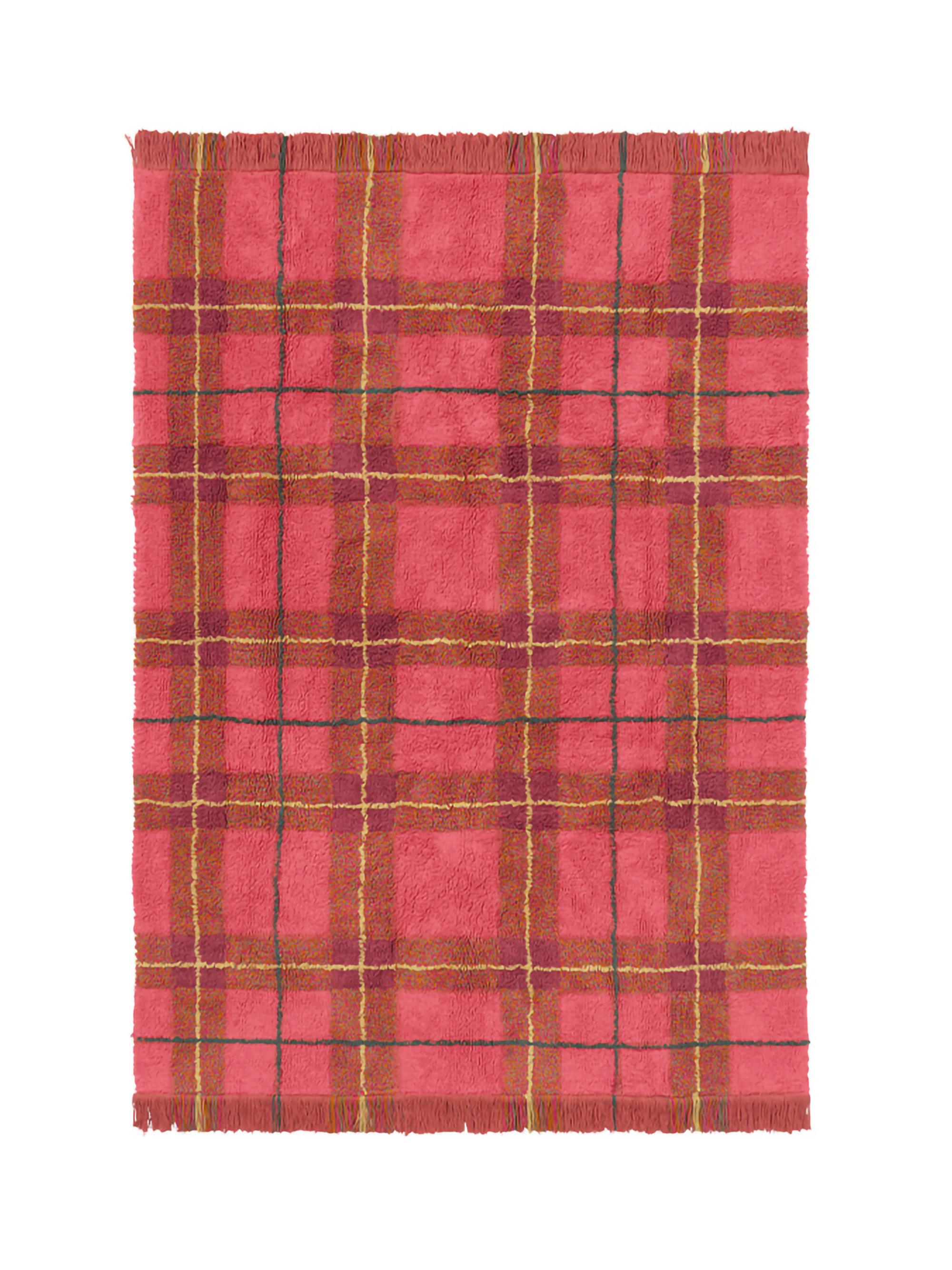 Lorena Canals Washable Tartan Rug - Vintage Red Small