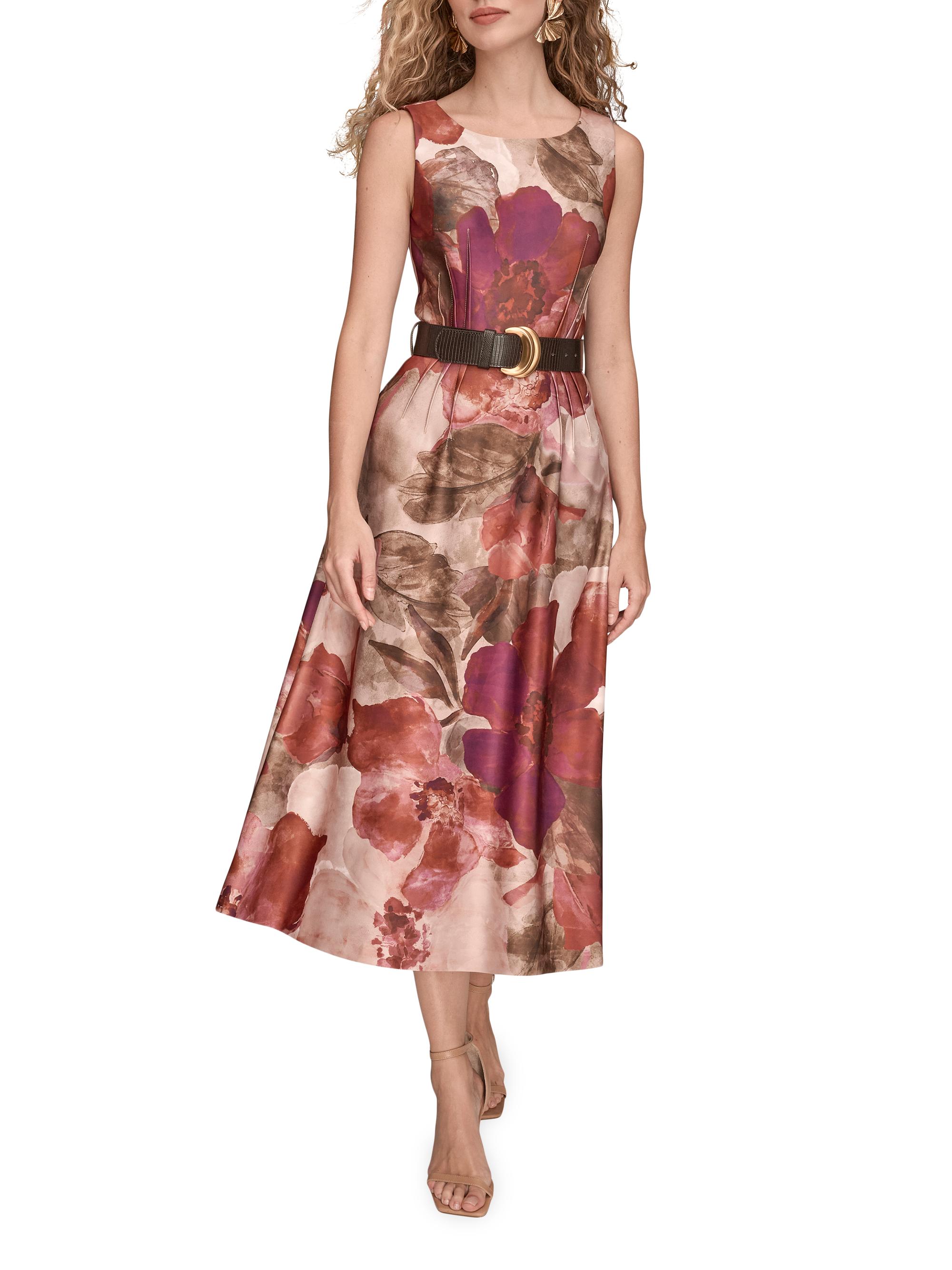 Donna Karan New York Women's Floral A-Line Midi-Dress - Rhododendron Multi