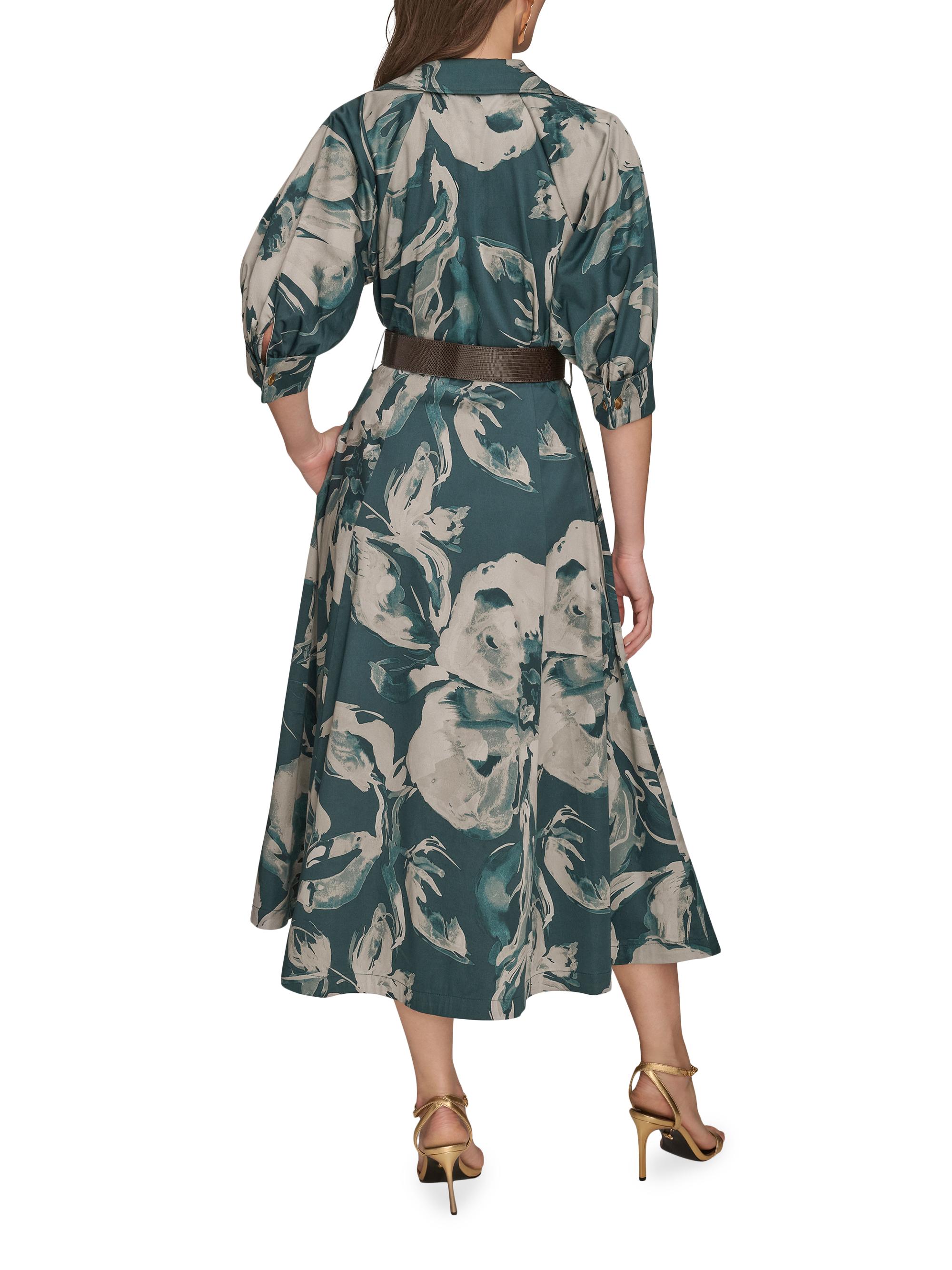 Donna Karan New York Floral Belted Midi-Shirtdress | Saks Fifth Avenue
