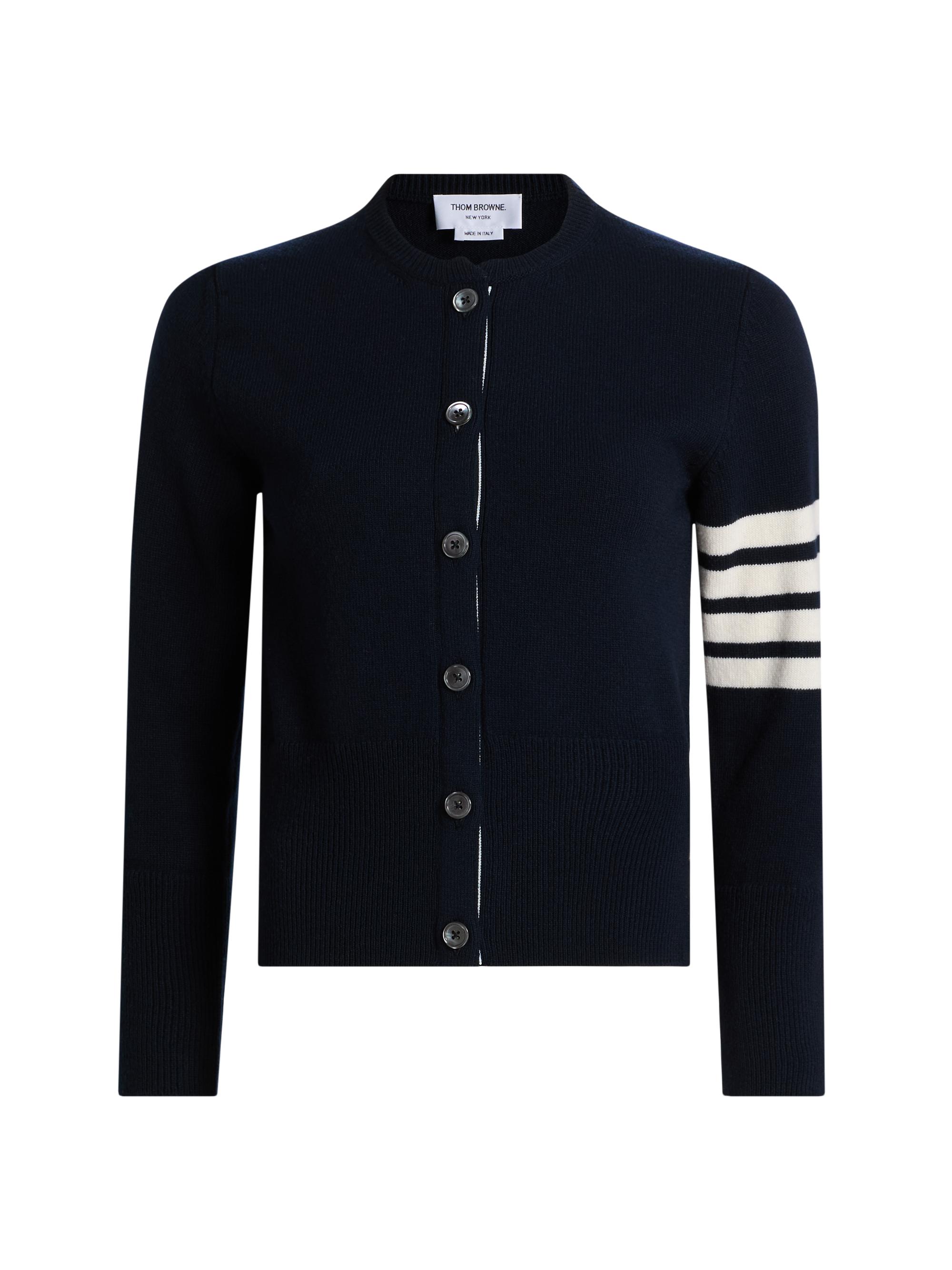 Thom Browne Women's Four Bar Wool Cardigan - Navy