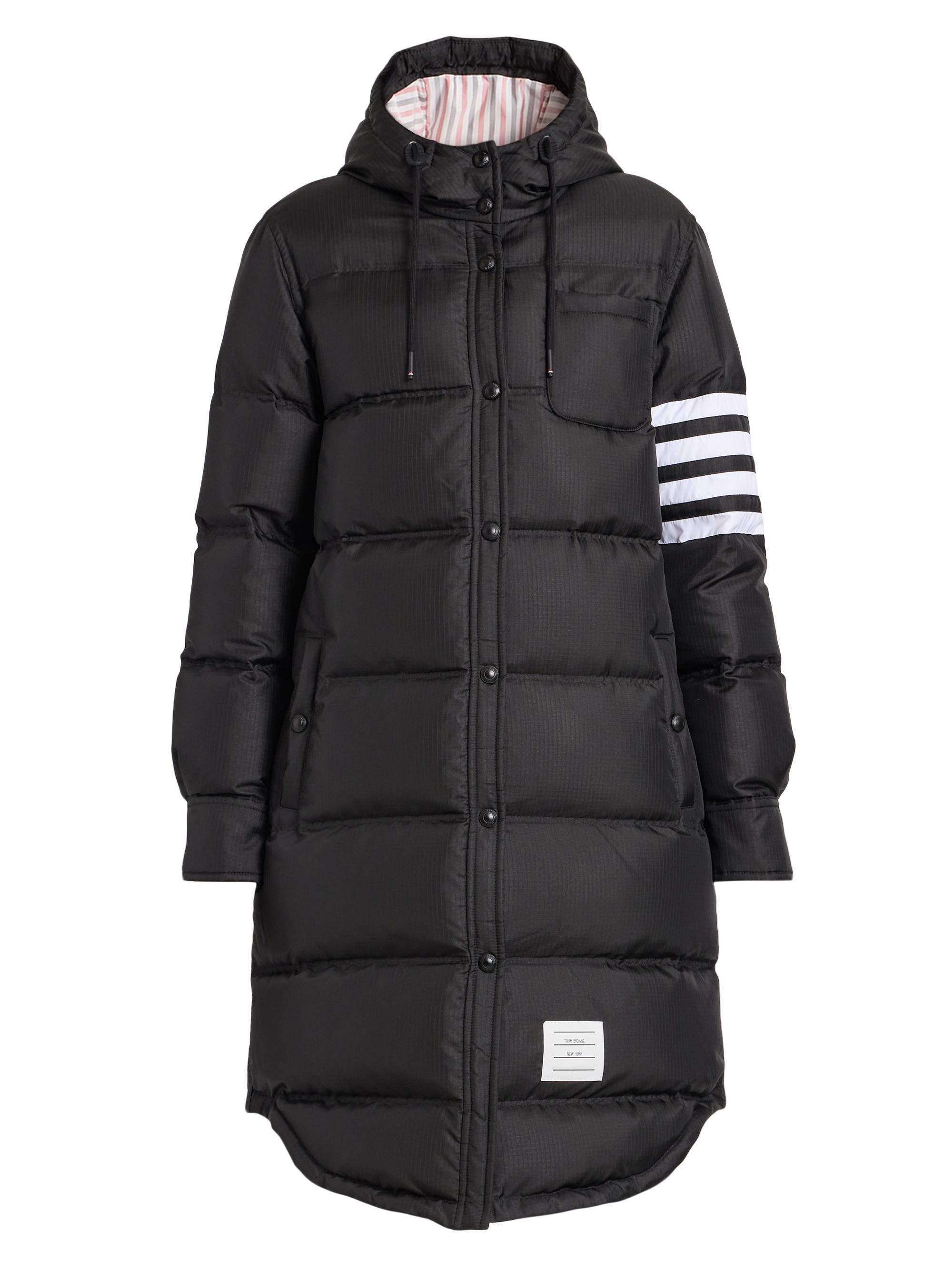Thom Browne Women's Four-Stripe Hooded Down Coat - Black