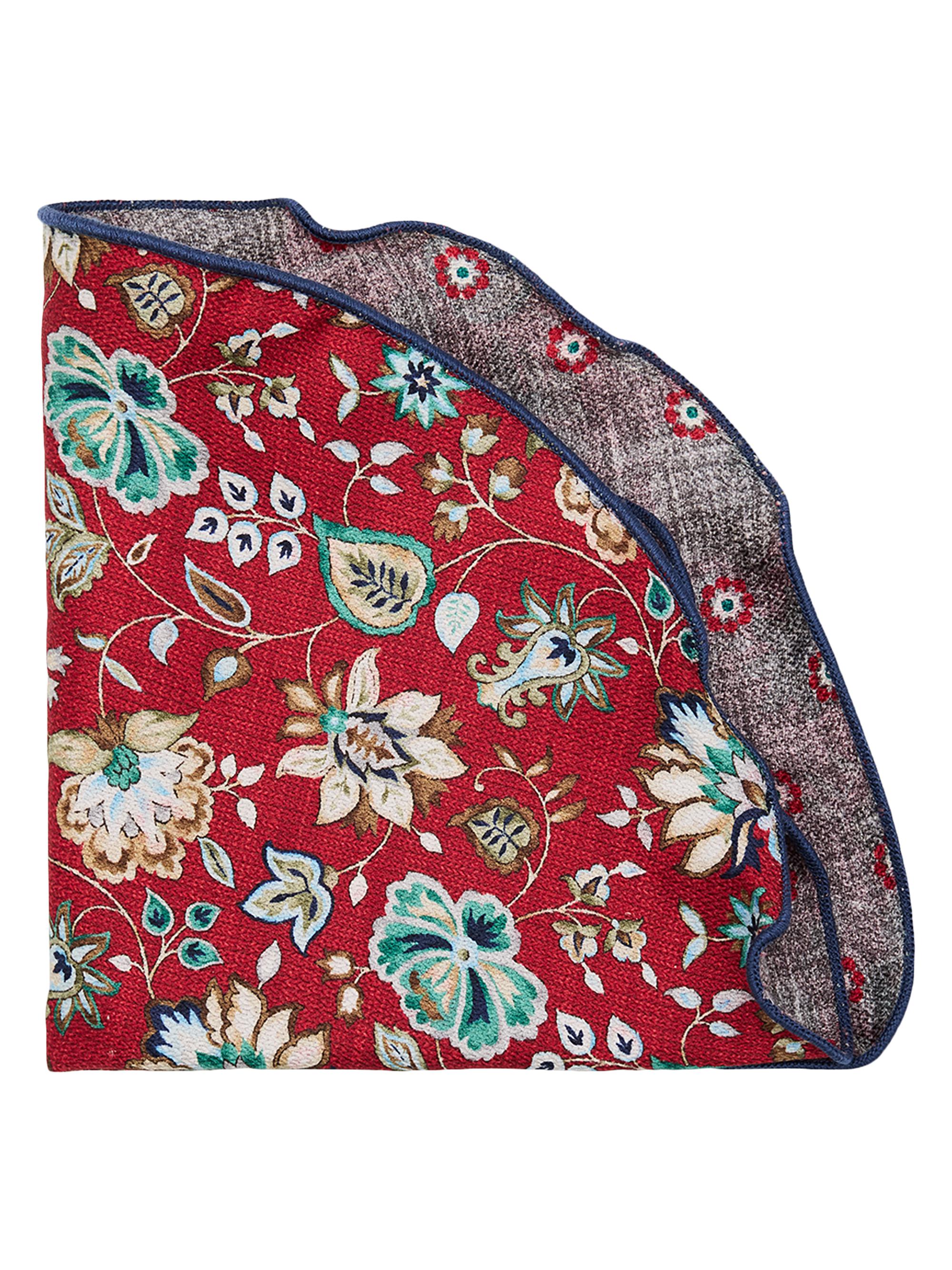 Edward Armah Men's Silk Reversible Pocket Circle - Red