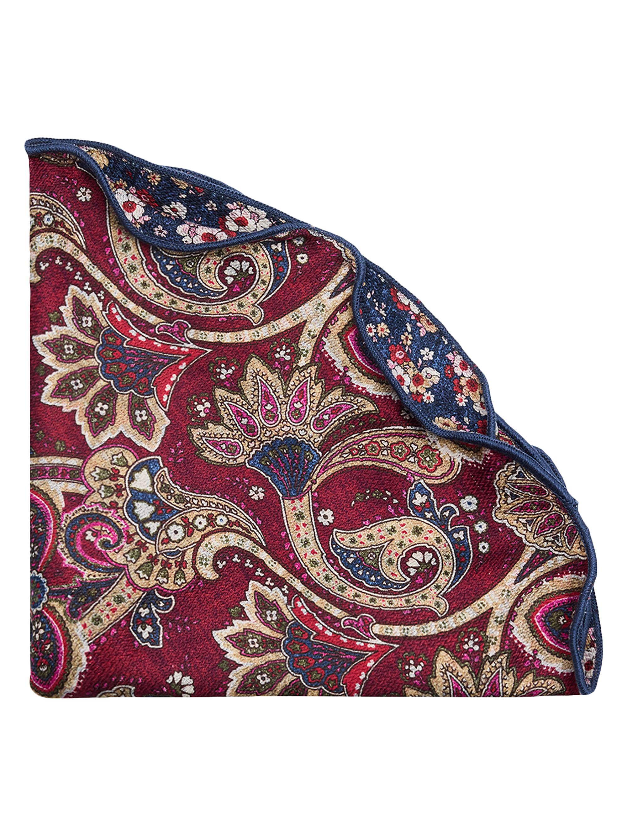 Edward Armah Men's Silk Reversible Pocket Circle - Red