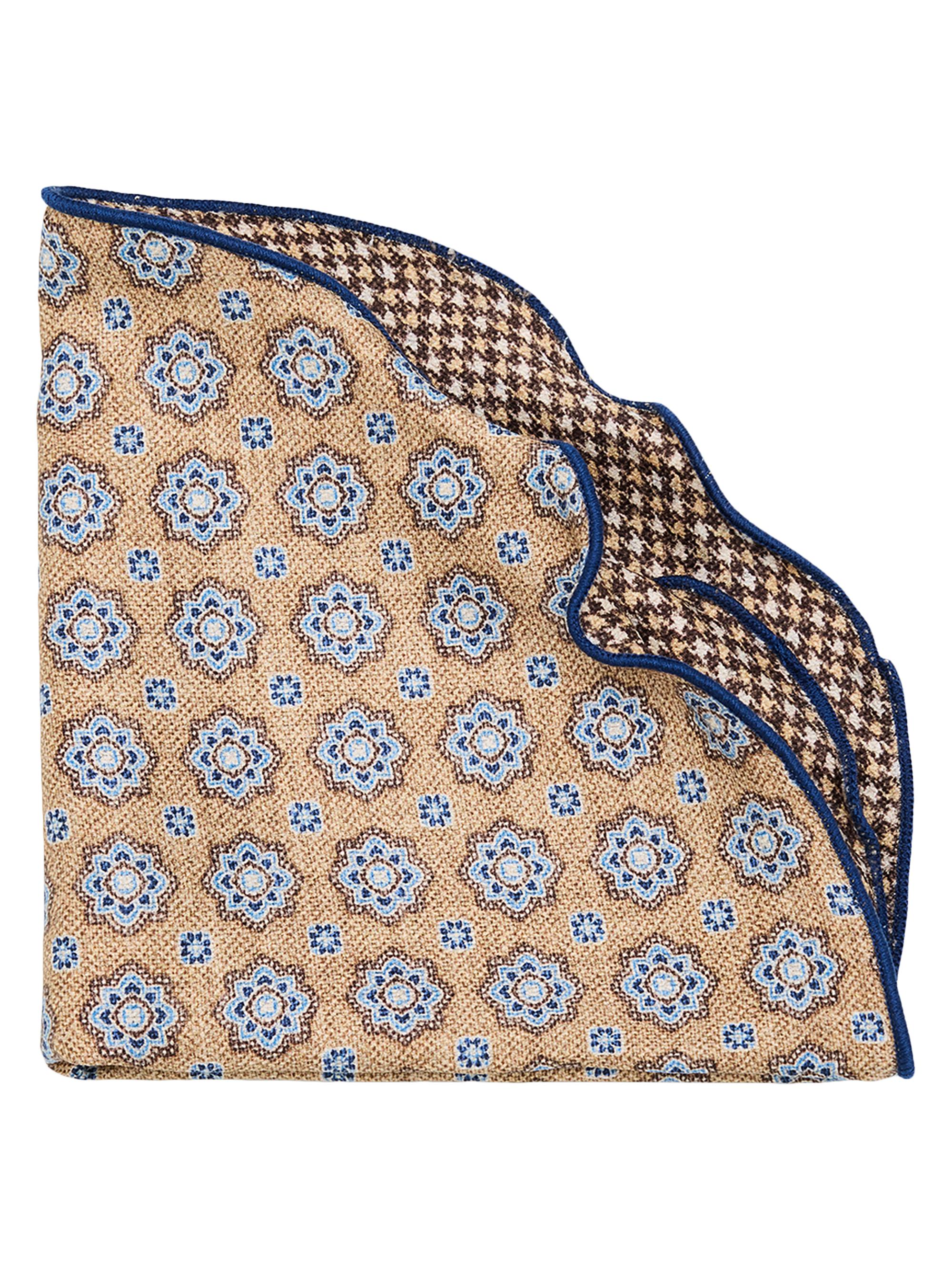 Edward Armah Men's Silk Reversible Pocket Circle - Beige