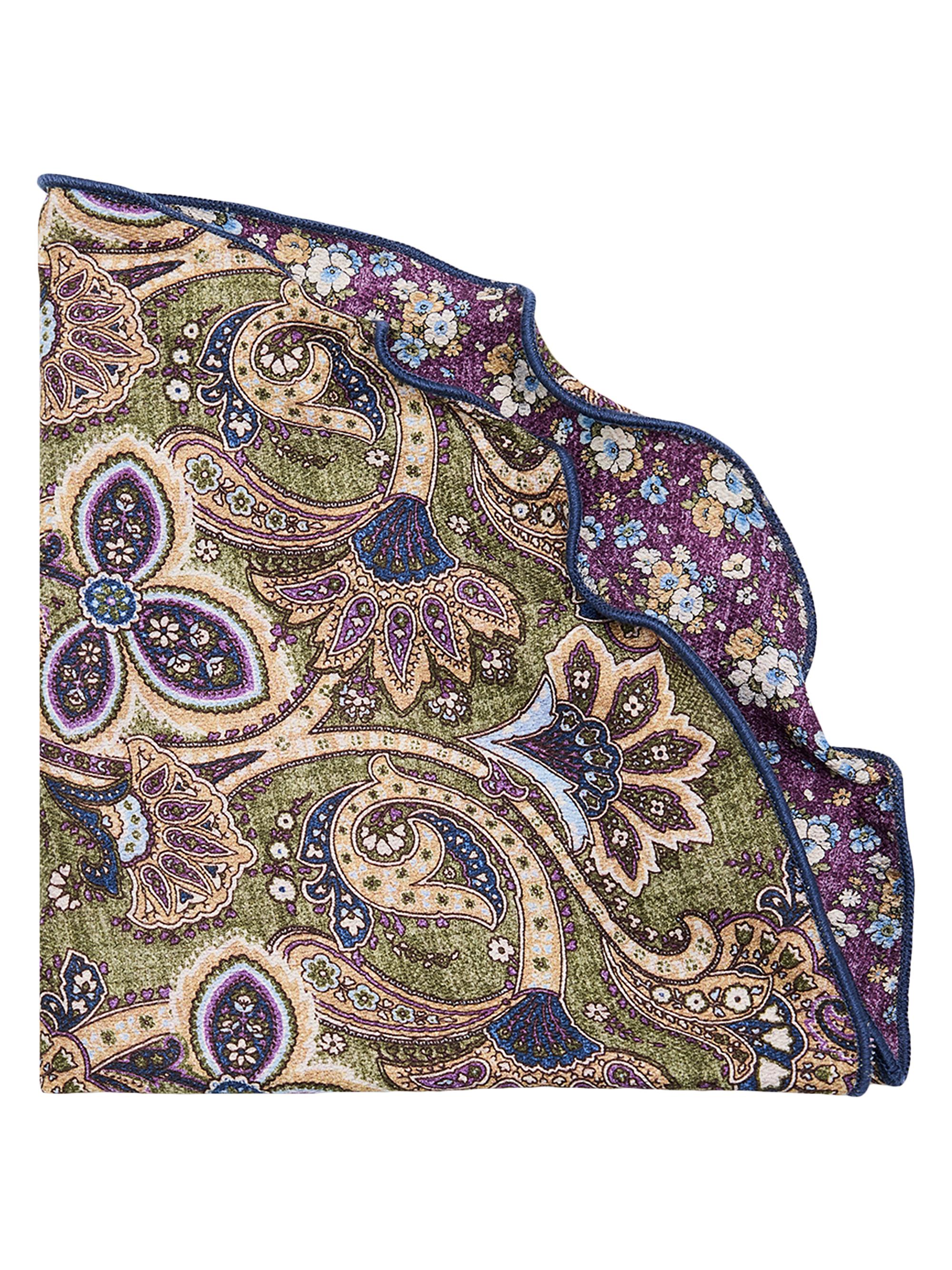 Edward Armah Men's Silk Reversible Pocket Circle - Olive