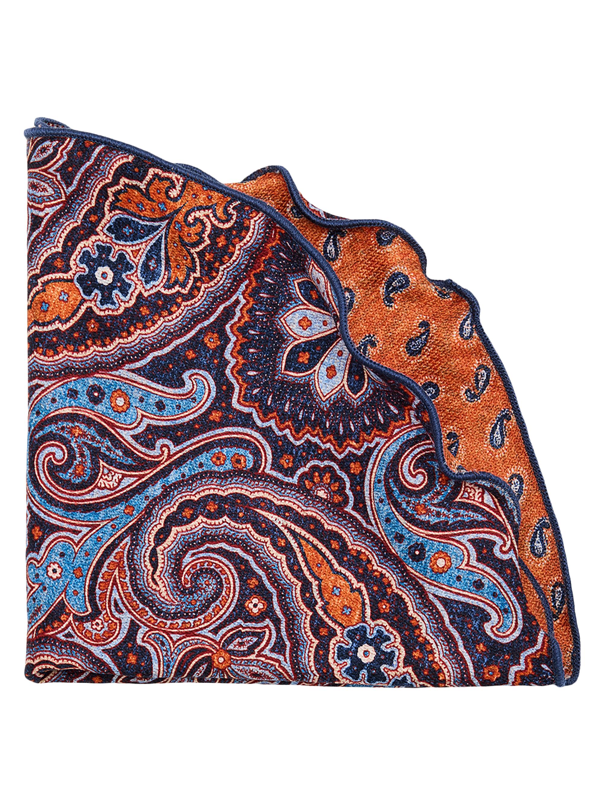 Edward Armah Men's Silk Reversible Pocket Circle - Orange