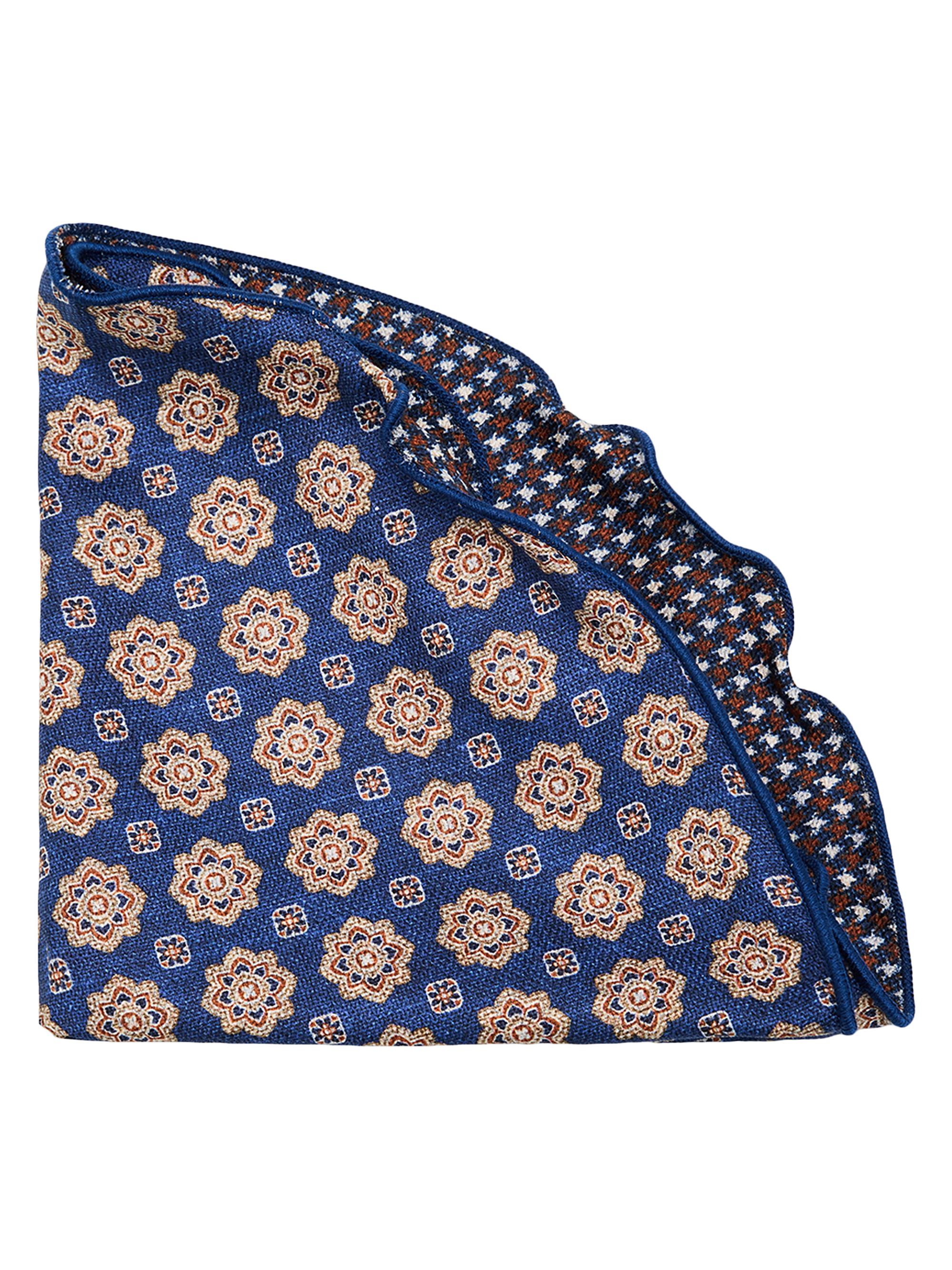 Edward Armah Men's Silk Reversible Pocket Circle - Blue
