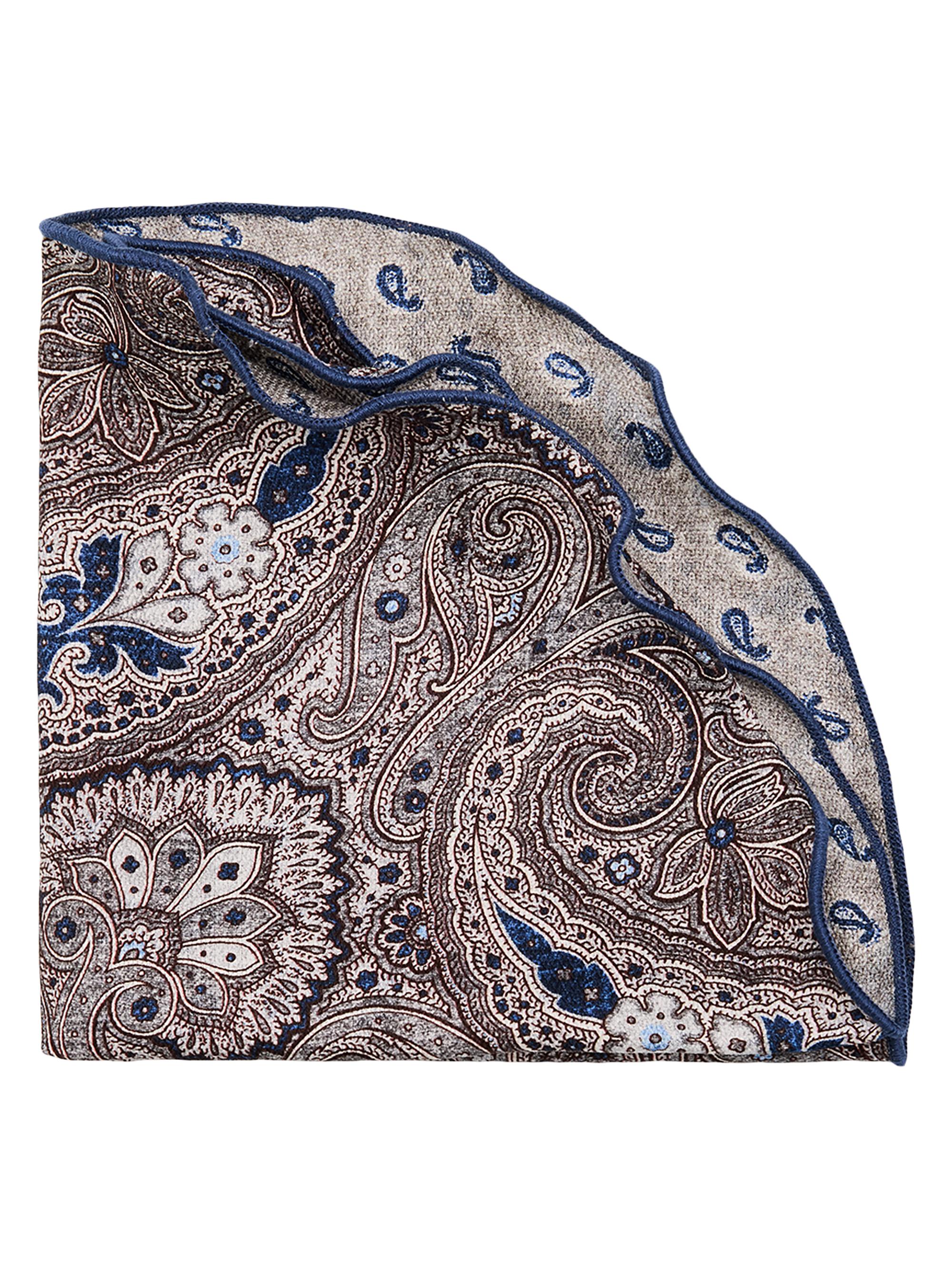 Edward Armah Men's Silk Reversible Pocket Circle - Grey