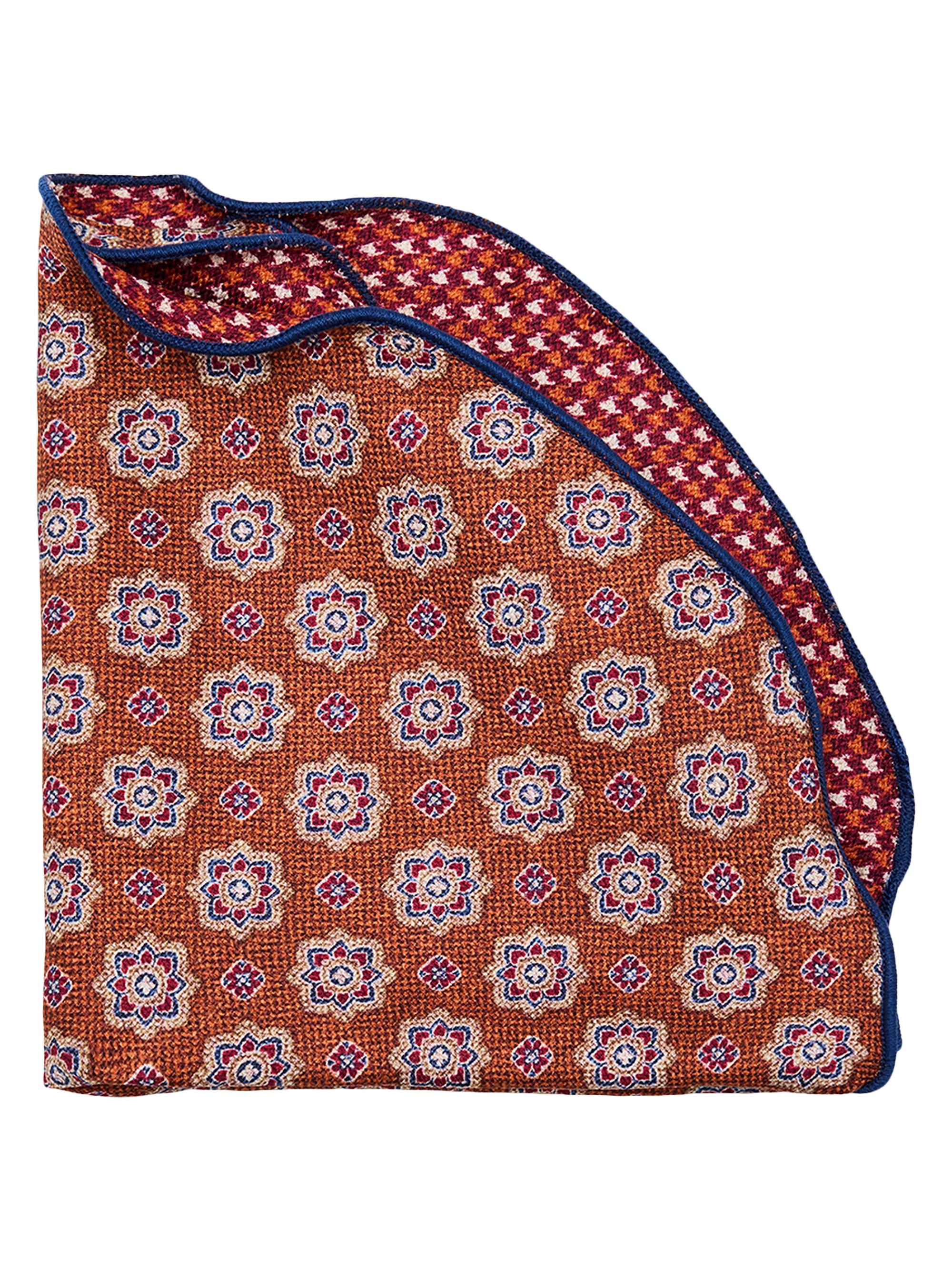 Edward Armah Men's Silk Reversible Pocket Circle - Red