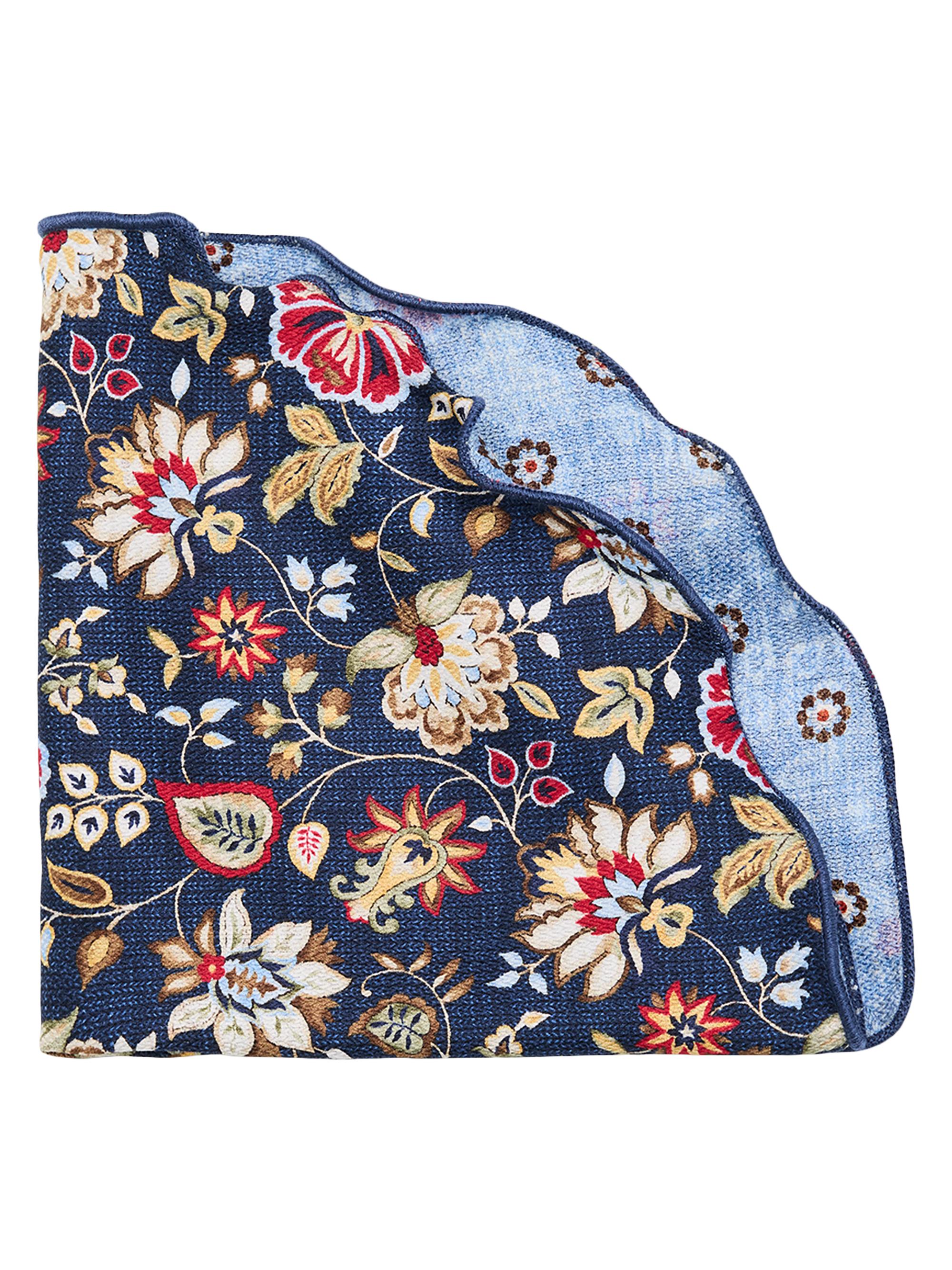 Edward Armah Men's Silk Reversible Pocket Circle - Light Blue