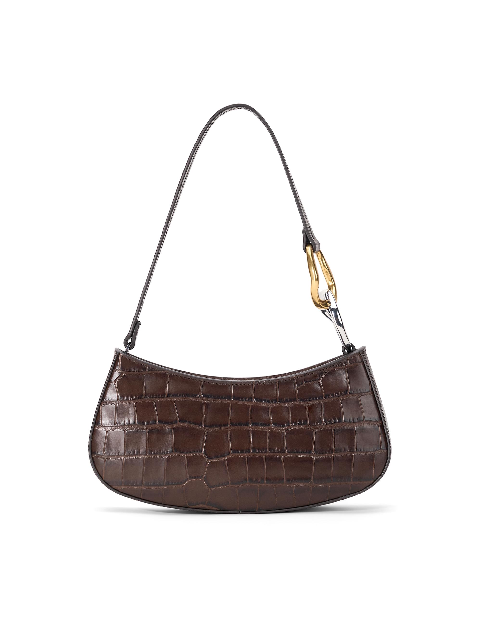 Staud Ollie Crocodile-Embossed Leather Shouder Bag | Saks Fifth Avenue