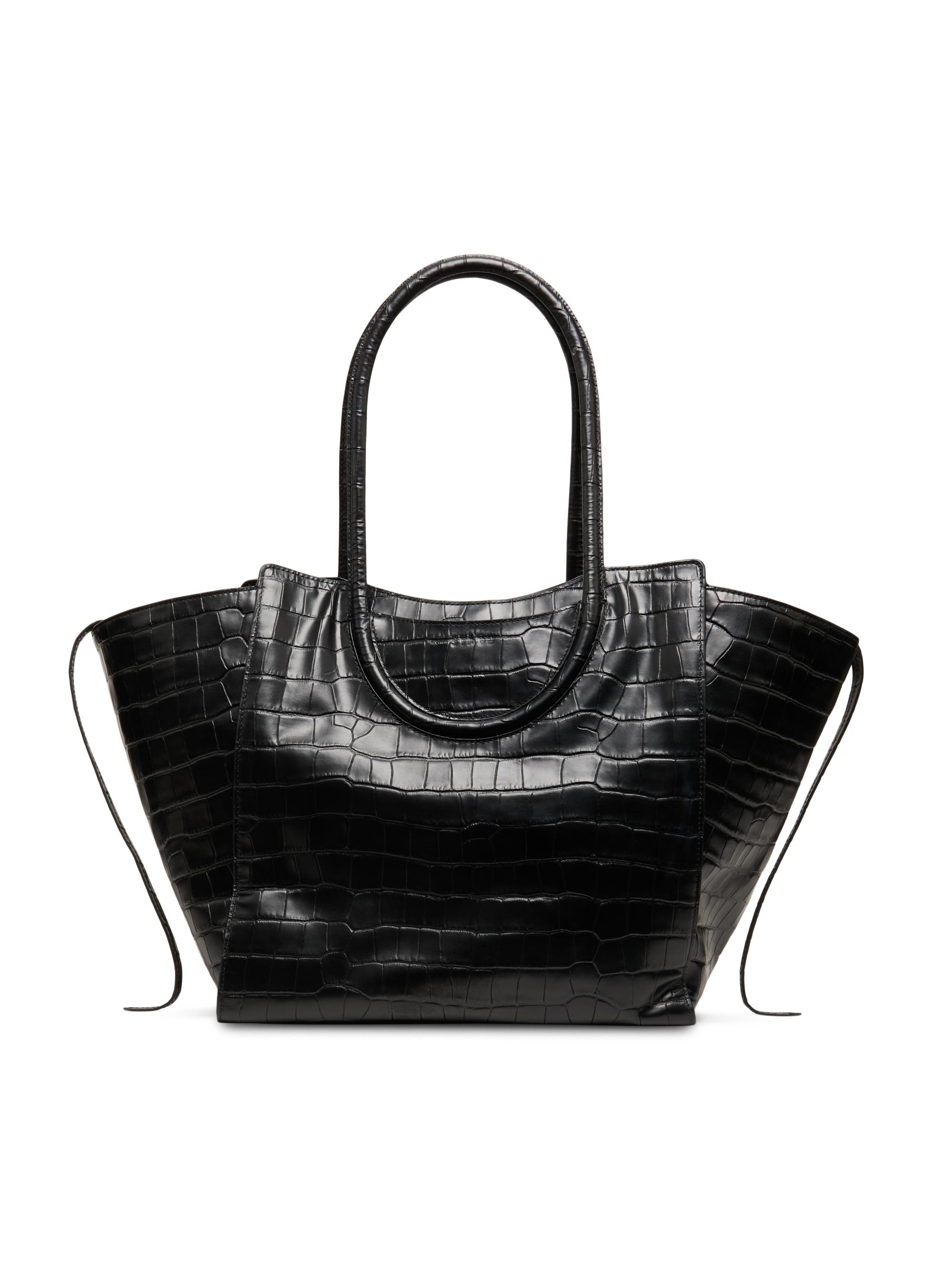 Staud Women's Maude Croc-Embossed Leather Tote Bag - Black Croco
