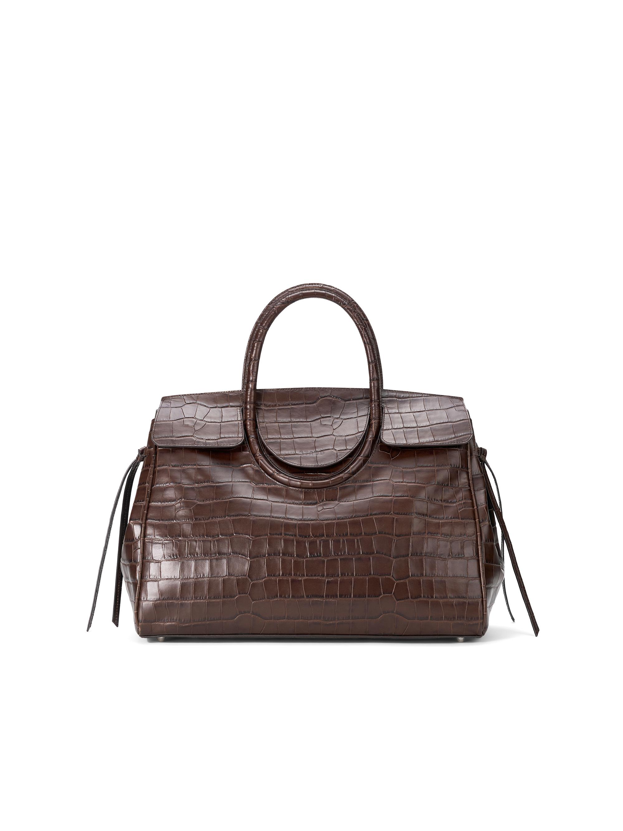 Staud Women's Maude Crocodile-Embossed Leather Carryall - Espresso Croco