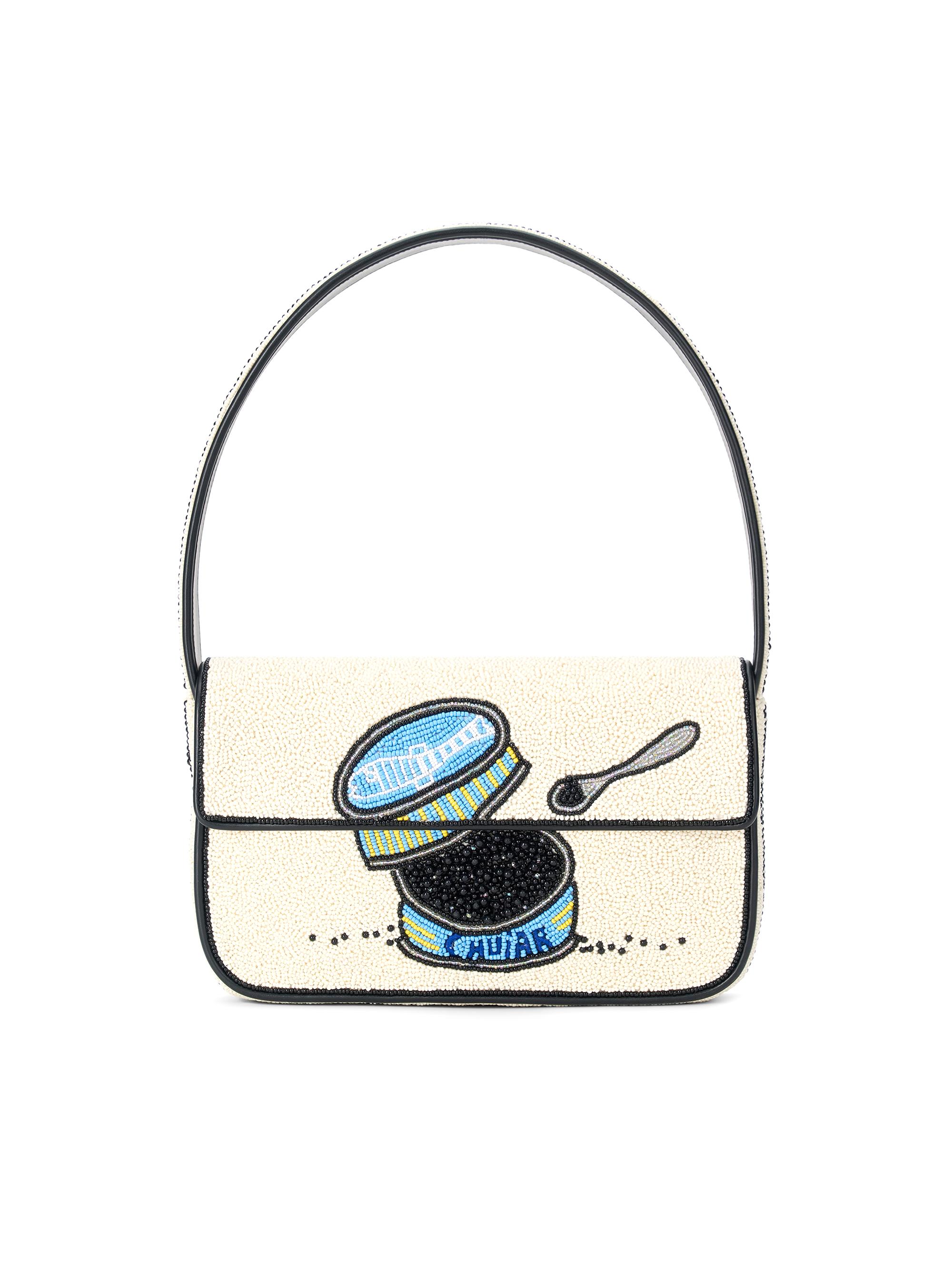 Staud Women's Tommy Caviar & Champagne Beaded Shoulder Bag - Caviar Dreams