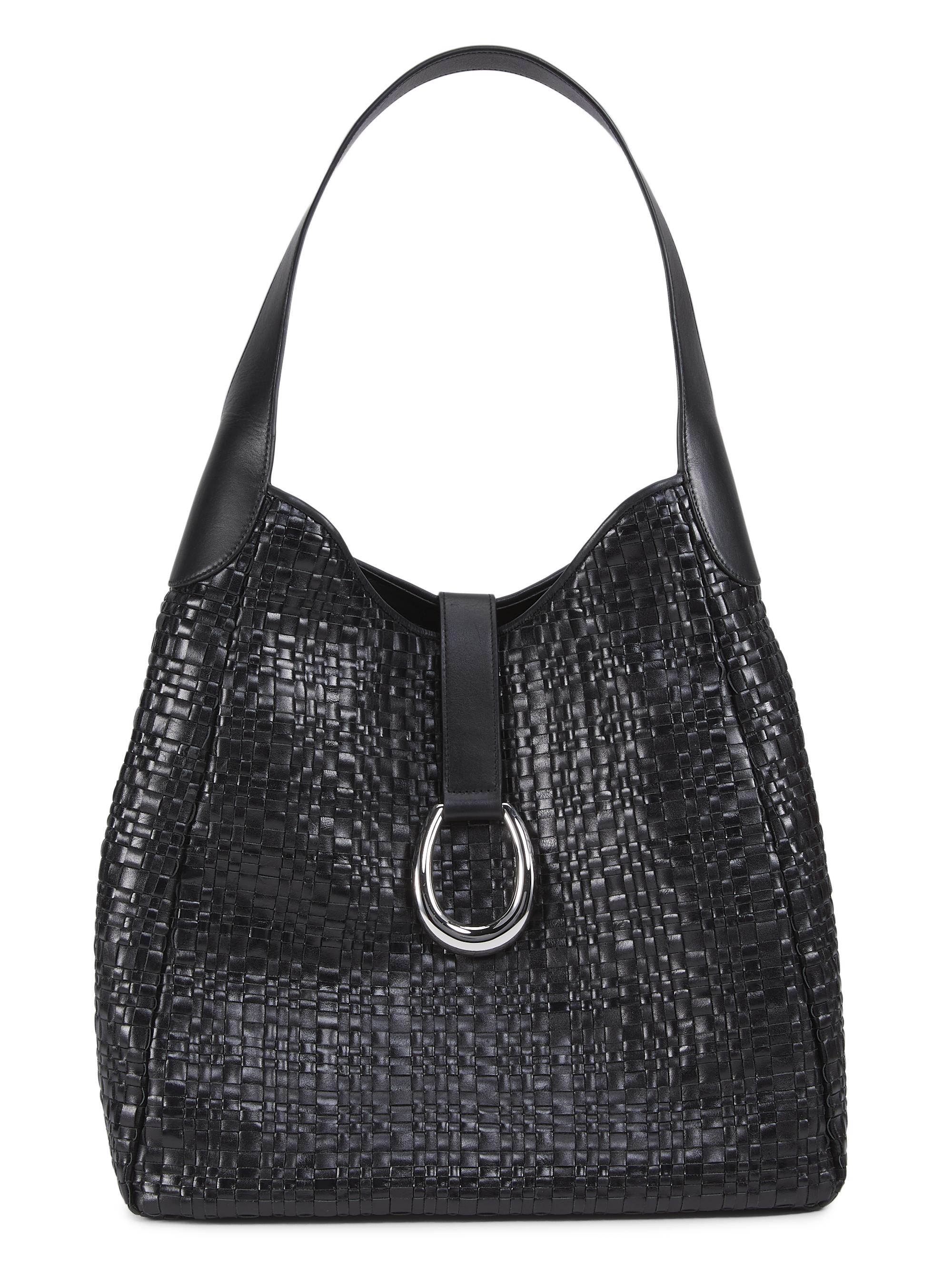 Staud Women's Maya Woven Leather Hobo Bag - Black Woven
