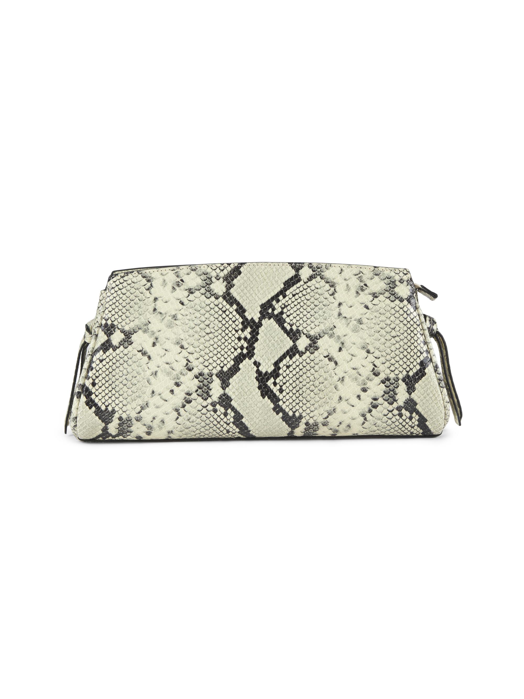 Staud Women's Maude Leather Convertible Clutch - White Snake