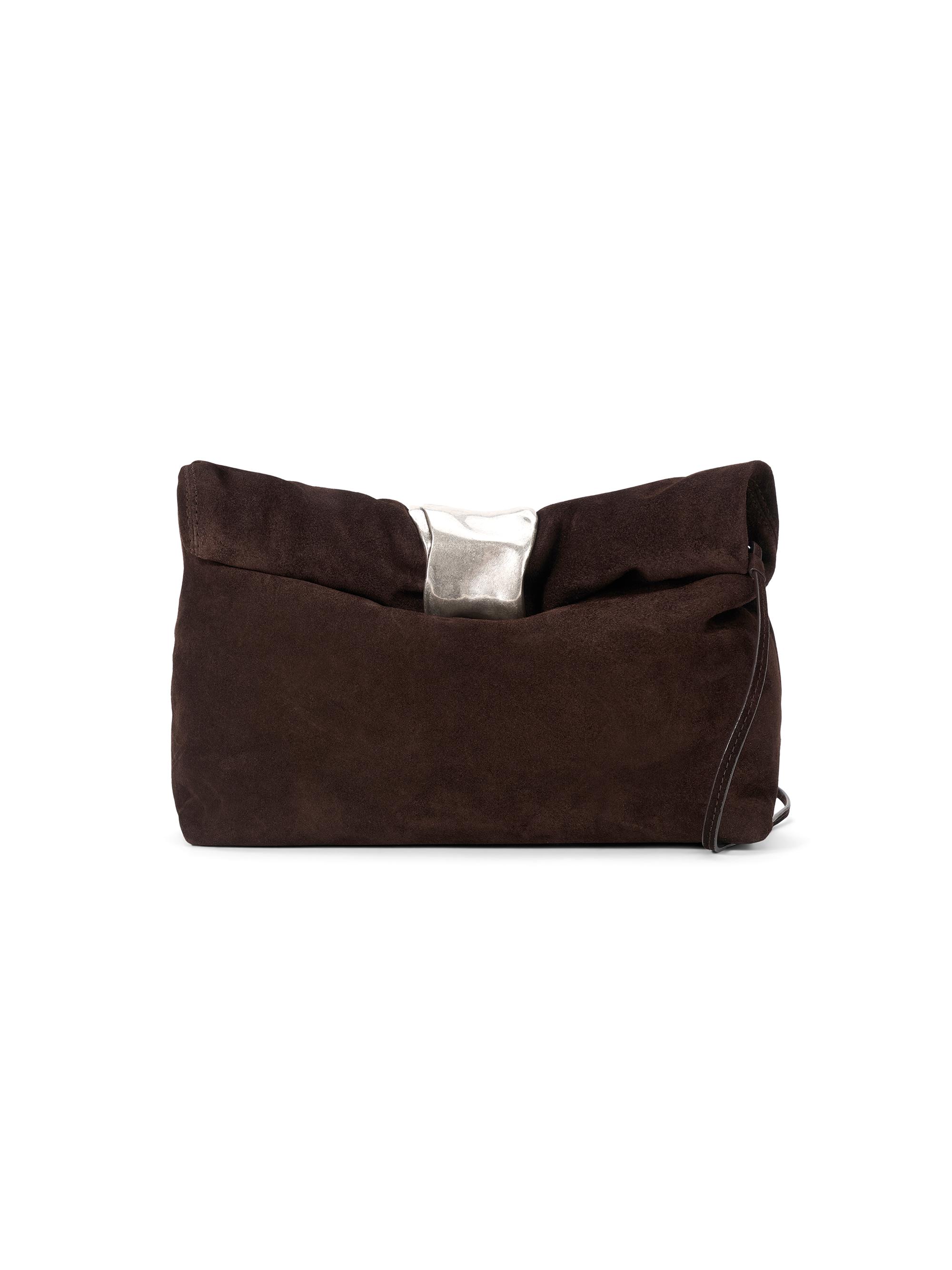 Staud Women's Cuff Suede Convertible Clutch - Espresso