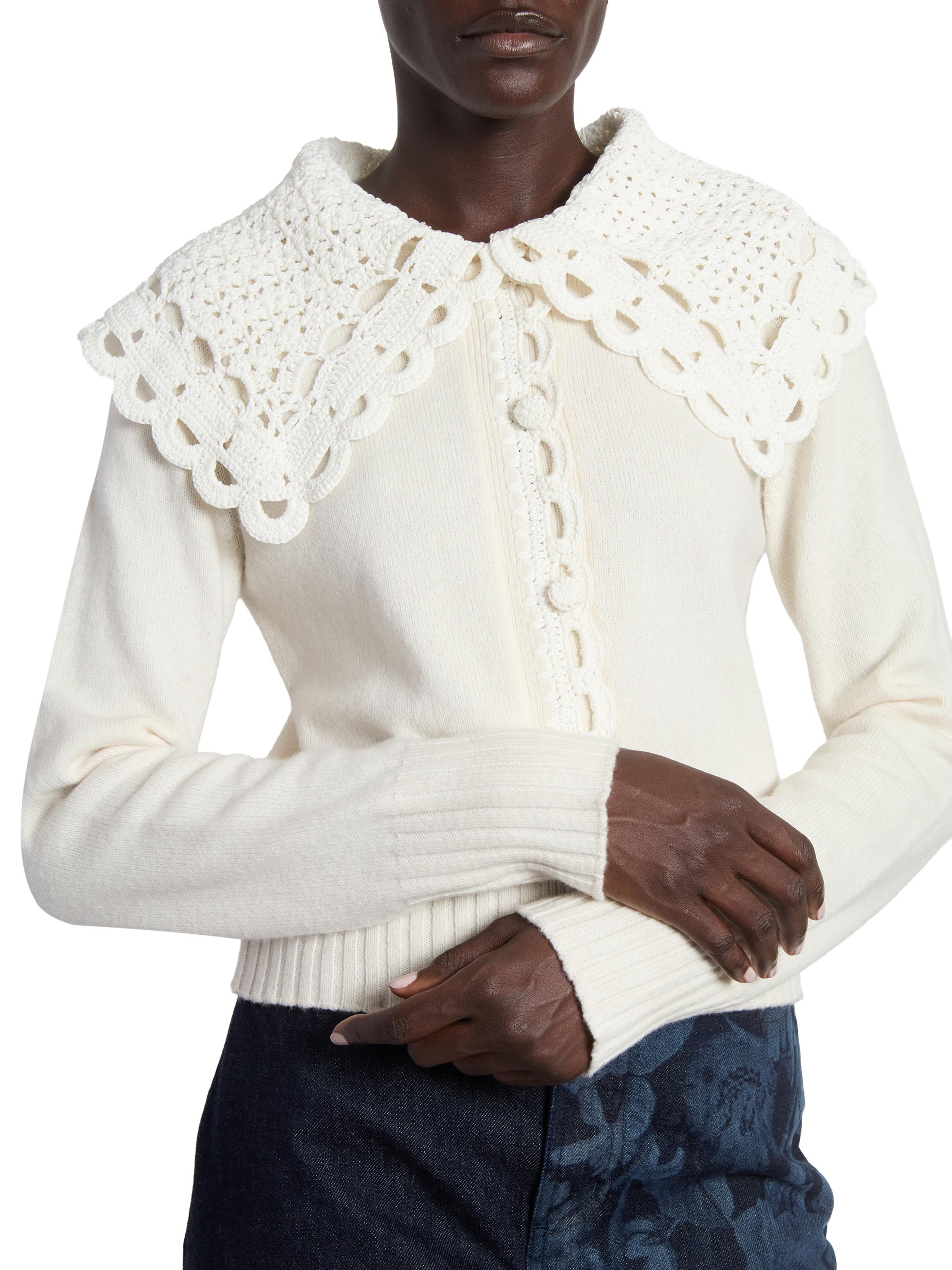 Erdem Removable Crochet Collar Cardigan | Saks Fifth Avenue