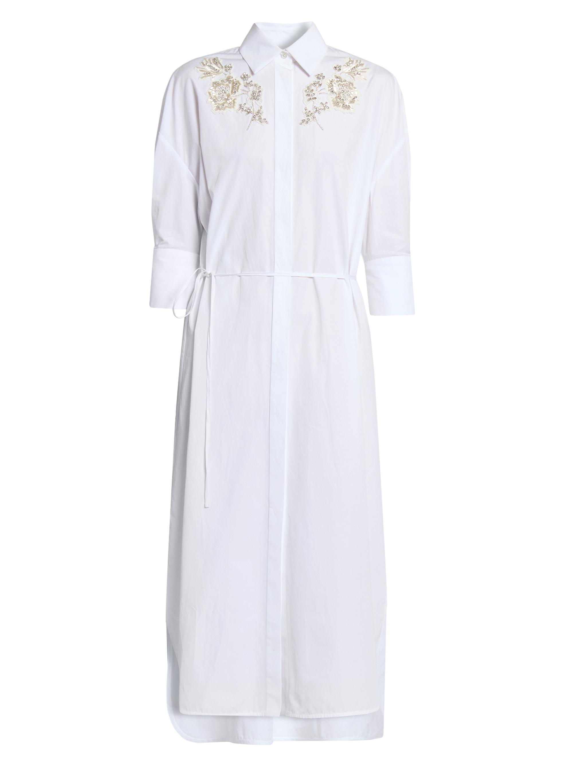 Erdem Women's Embellished Appliquéd Cotton Shirtdress - White