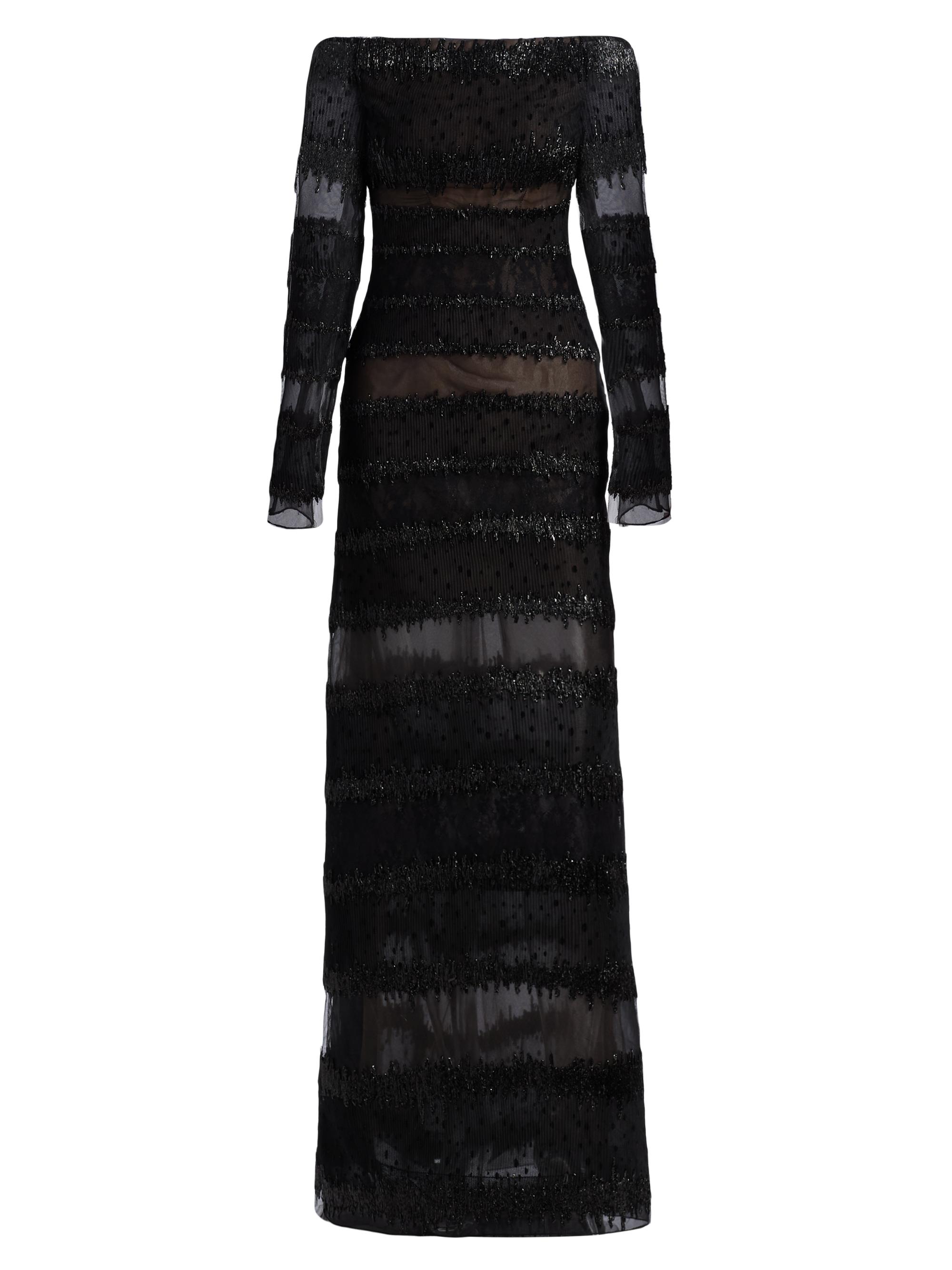 Atelier Prabal Gurung Women's Karolina Metallic Tulle Off-Shoulder Gown - Black