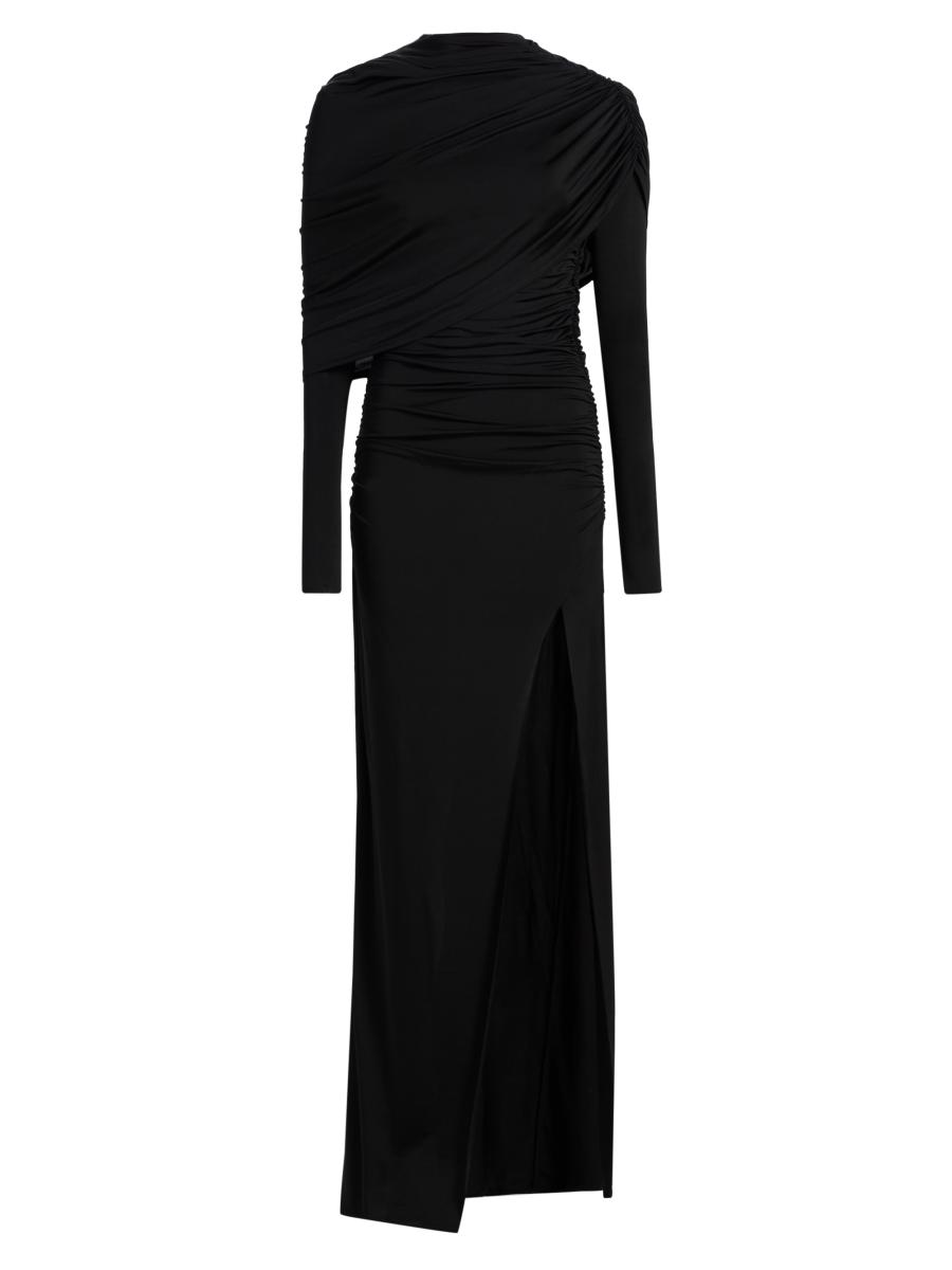 Lapointe Women's Jersey Ruched Shawl Gown In Black