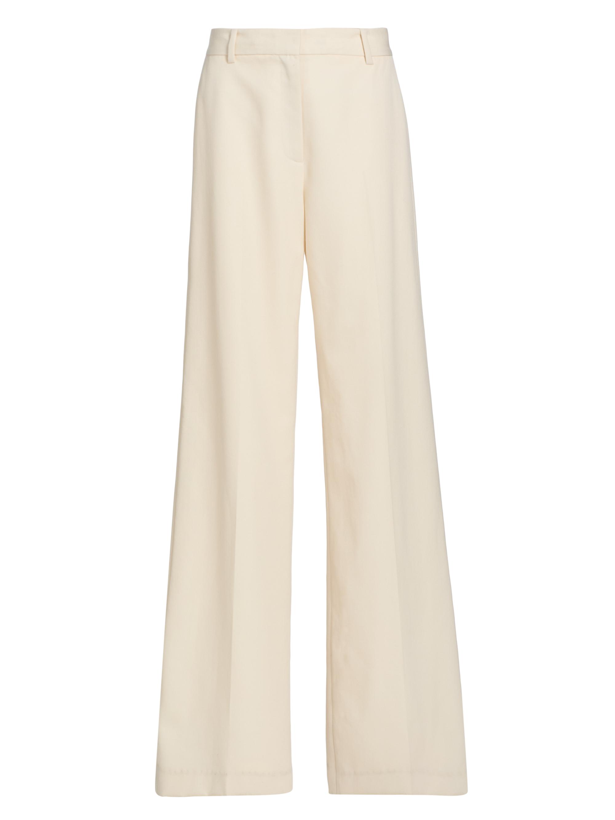 Nili Lotan Women's Rivers Wool Wide-Leg Pants - Stone