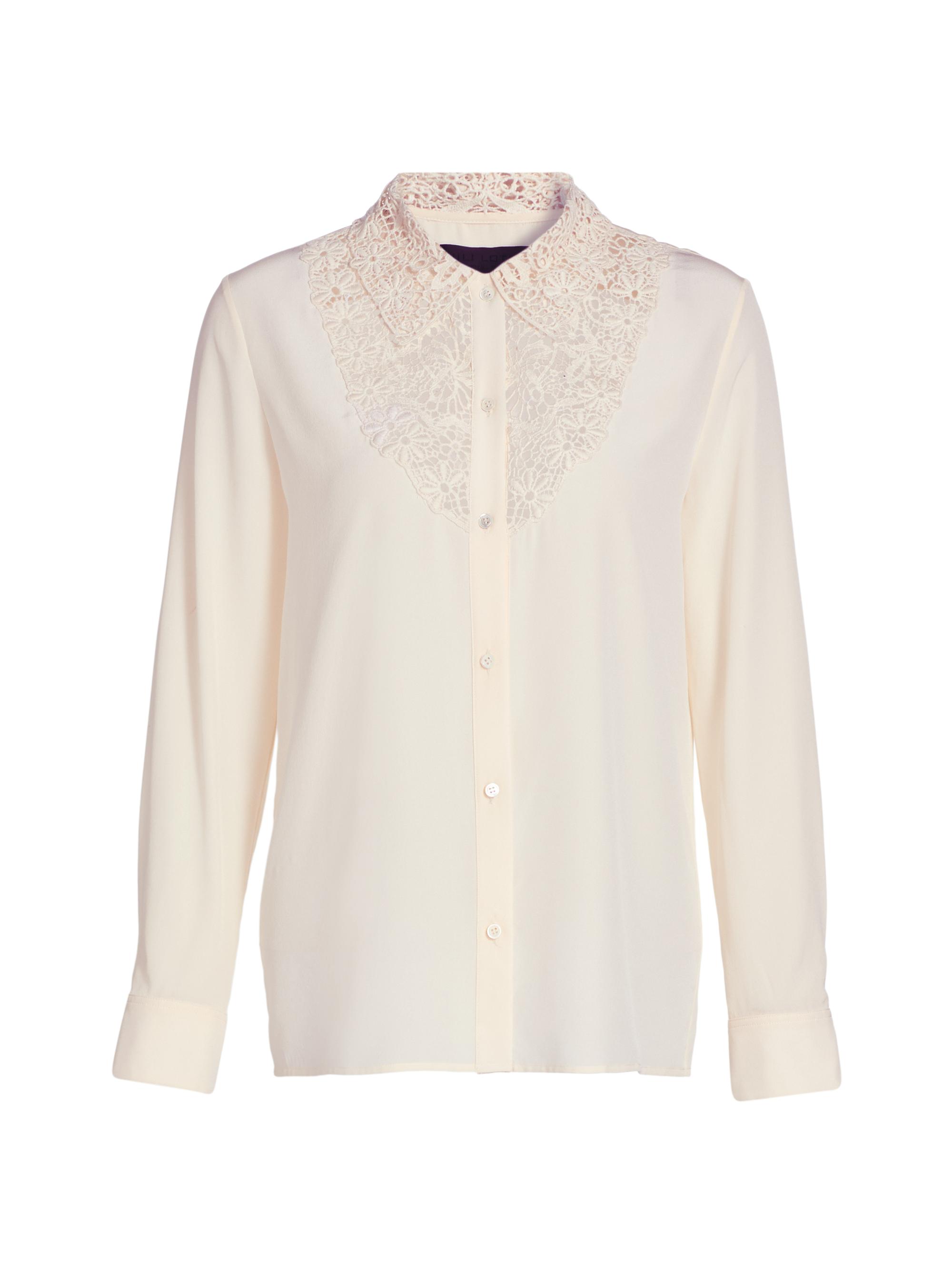 Nili Lotan Women's Zola Silk Lace Bib Shirt -