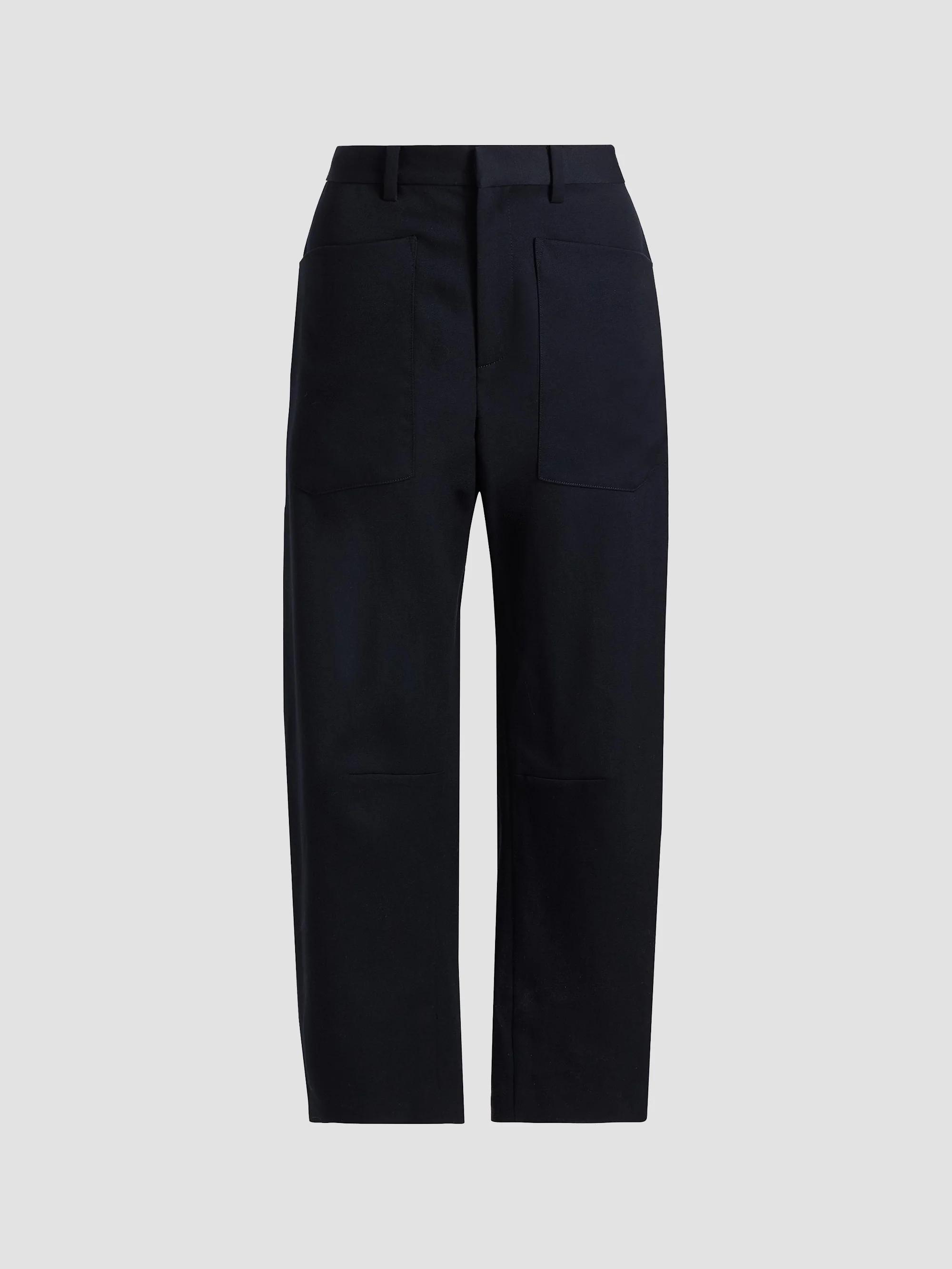 Shon Wool Barrel-Leg Pants