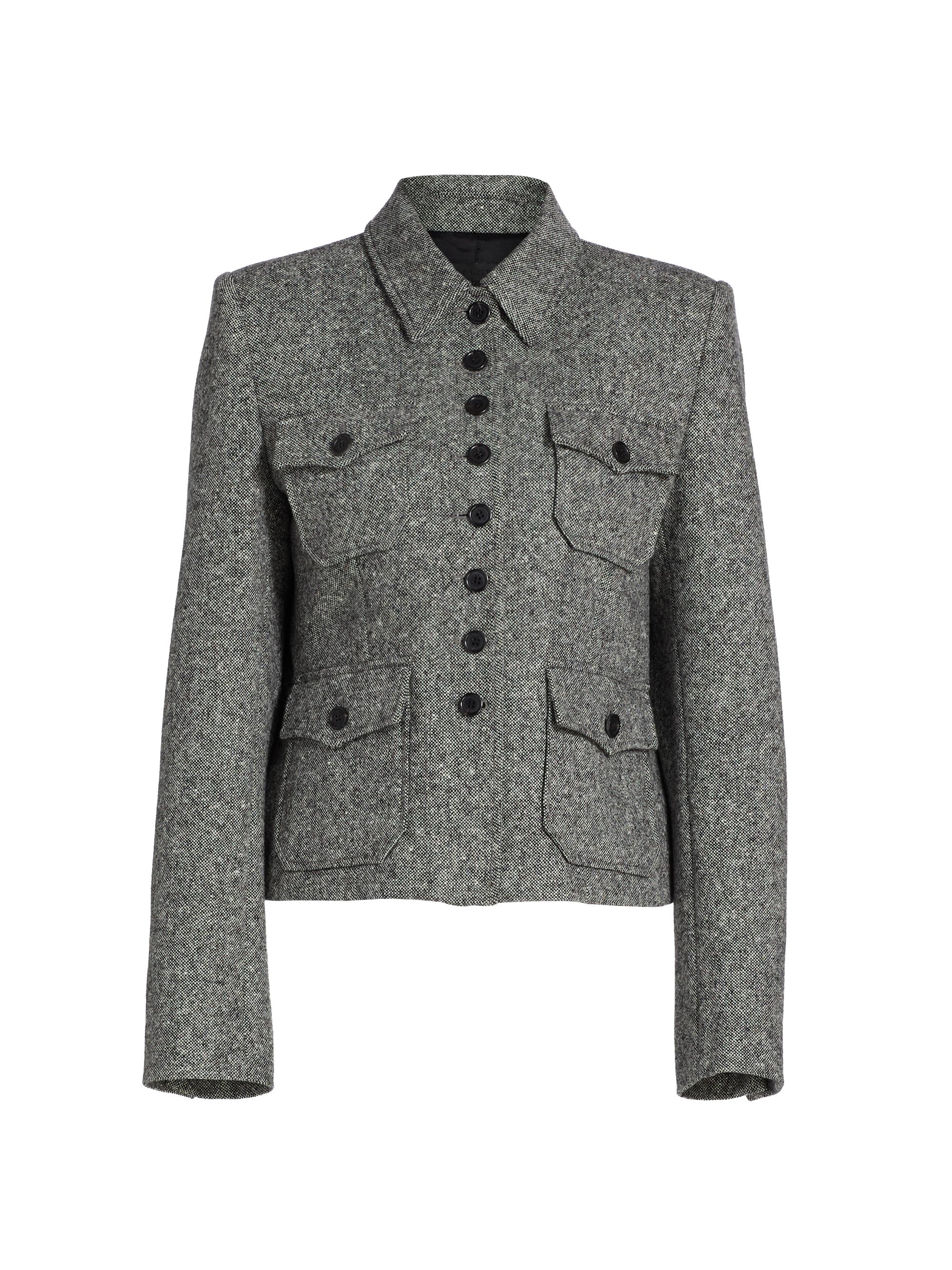 Nili Lotan Women's Jamison Wool Jacket - Black Donegal