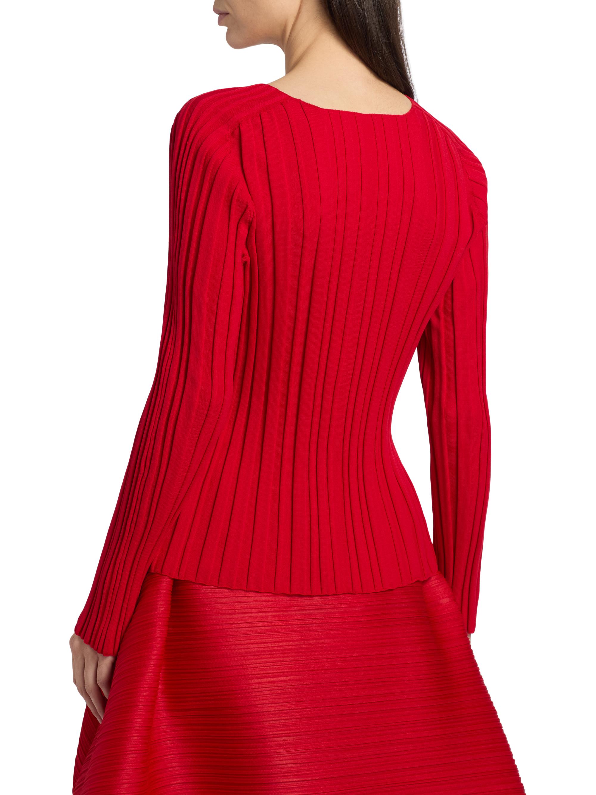Pleats Please Issey Miyake Rib-Knit Crewneck Top | Saks Fifth Avenue