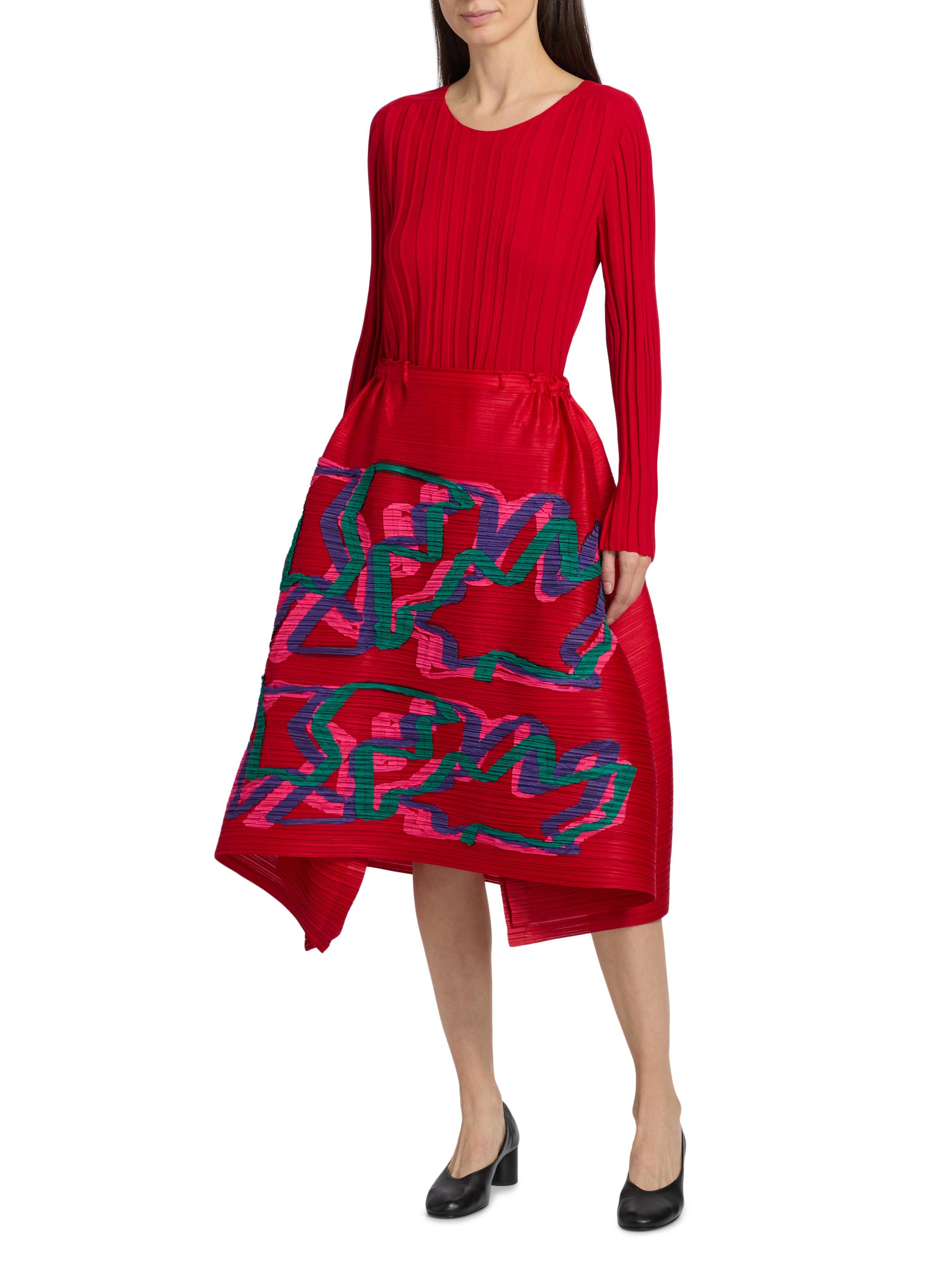 Pleats Please Issey Miyake Rib-Knit Crewneck Top | Saks Fifth Avenue