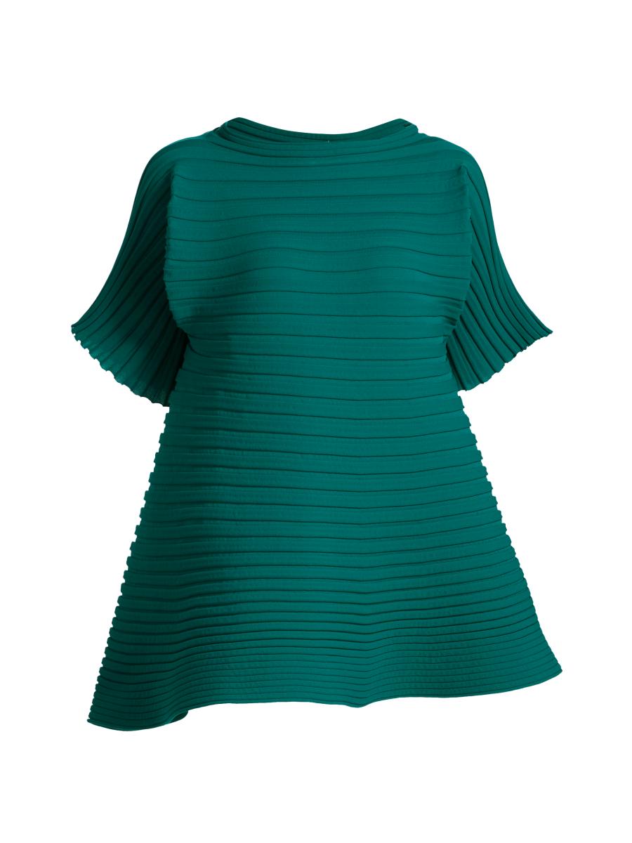 Pleats Please Issey Miyake Bounce Knit Peplum Top | Saks Fifth Avenue